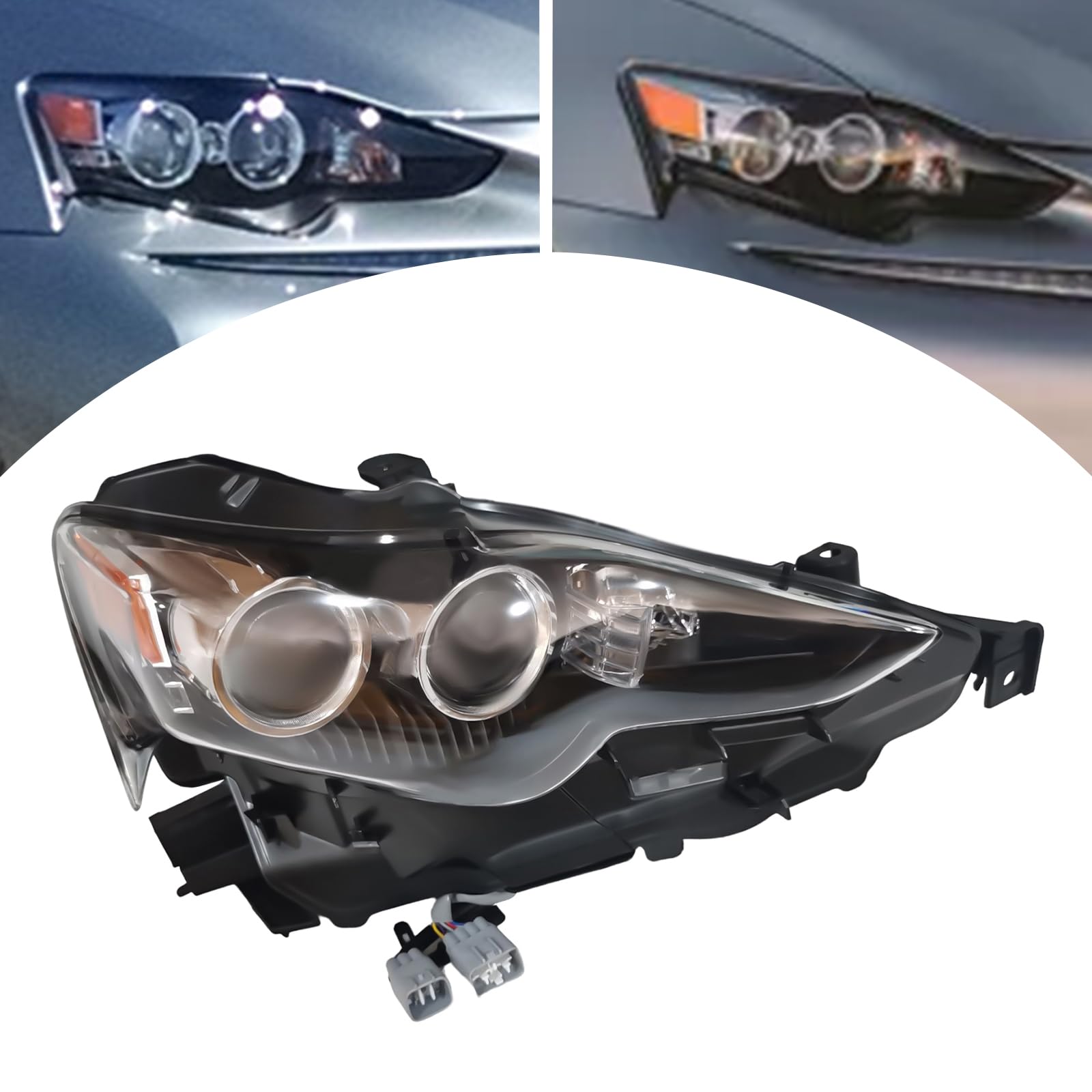 Toyota Lexus IS250 IS350 2014-2016 LED Headlight Replacement - Black Housing with Clear Lens - Driver Side Front Headlamp - Perfect for Night Driving & Off-Road Adventures