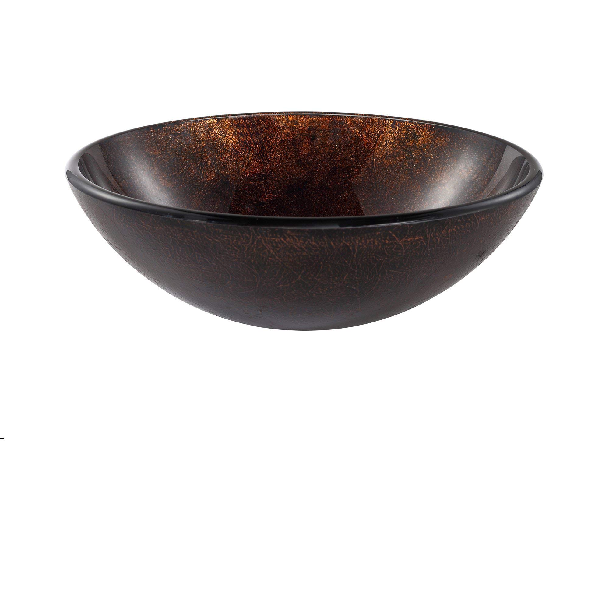 Kraus Pluto Glass Vessel Bathroom Sink - Oil Rubbed Bronze Finish - Modern Vanity Sink for Bathroom Remodel & Luxury Home Decor