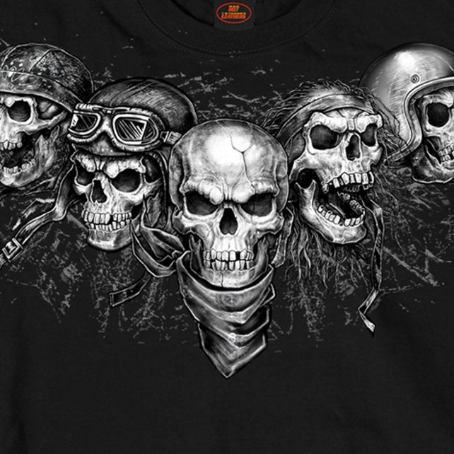 Hot Leathers Five Skulls Long Sleeve Men's Biker Shirt - Slash2Gash S2G Motorcycle Riding Shirt for Harley Davidson Enthusiasts - Perfect for Biker Rallies & Road Trips