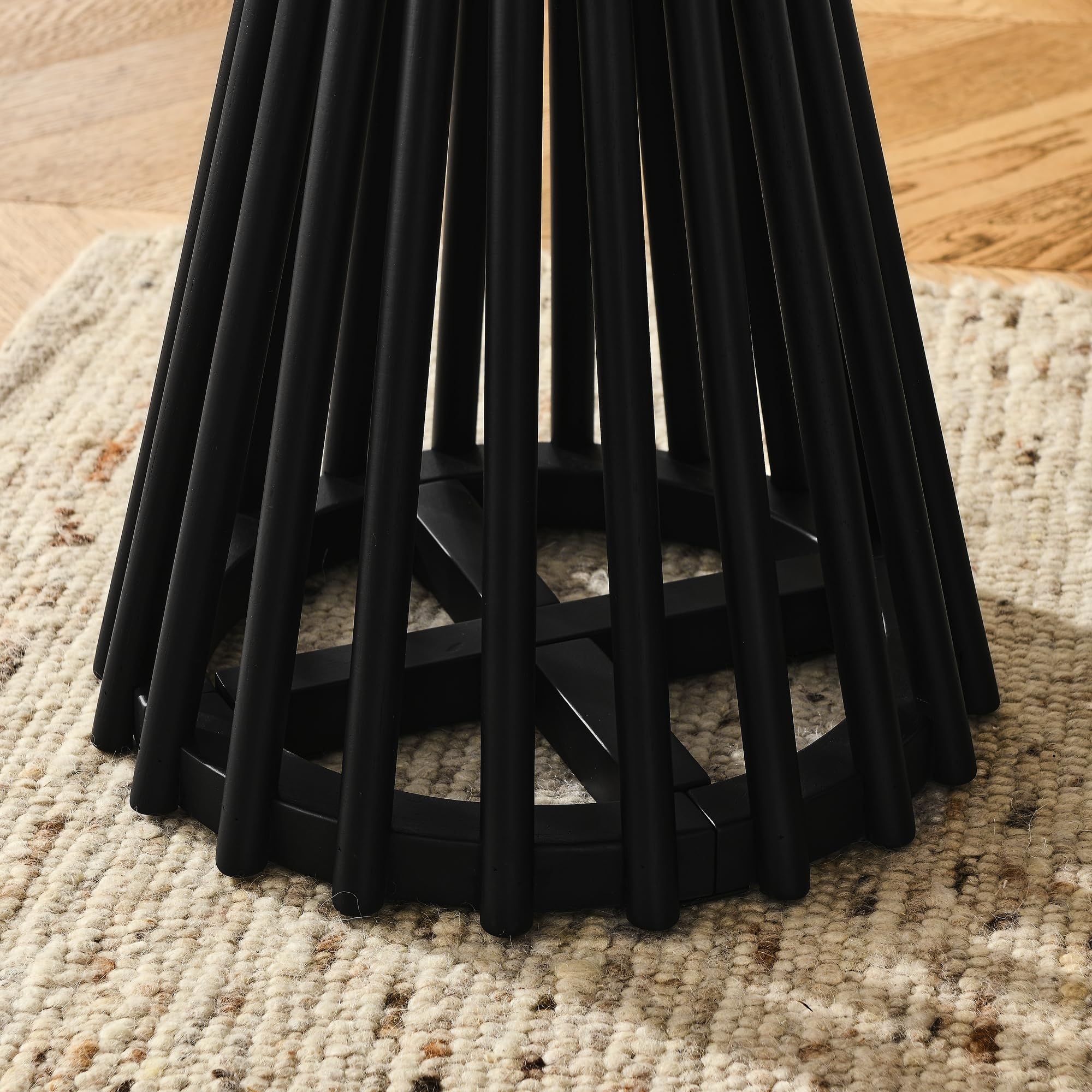 Modern Minimalist Round Coffee Table for Living Room - Black 15.8 Inch Sofa Side Table, Cocktail & Tea End Table with Easy Assembly - Perfect for Small Spaces, Apartments & Lounge Areas