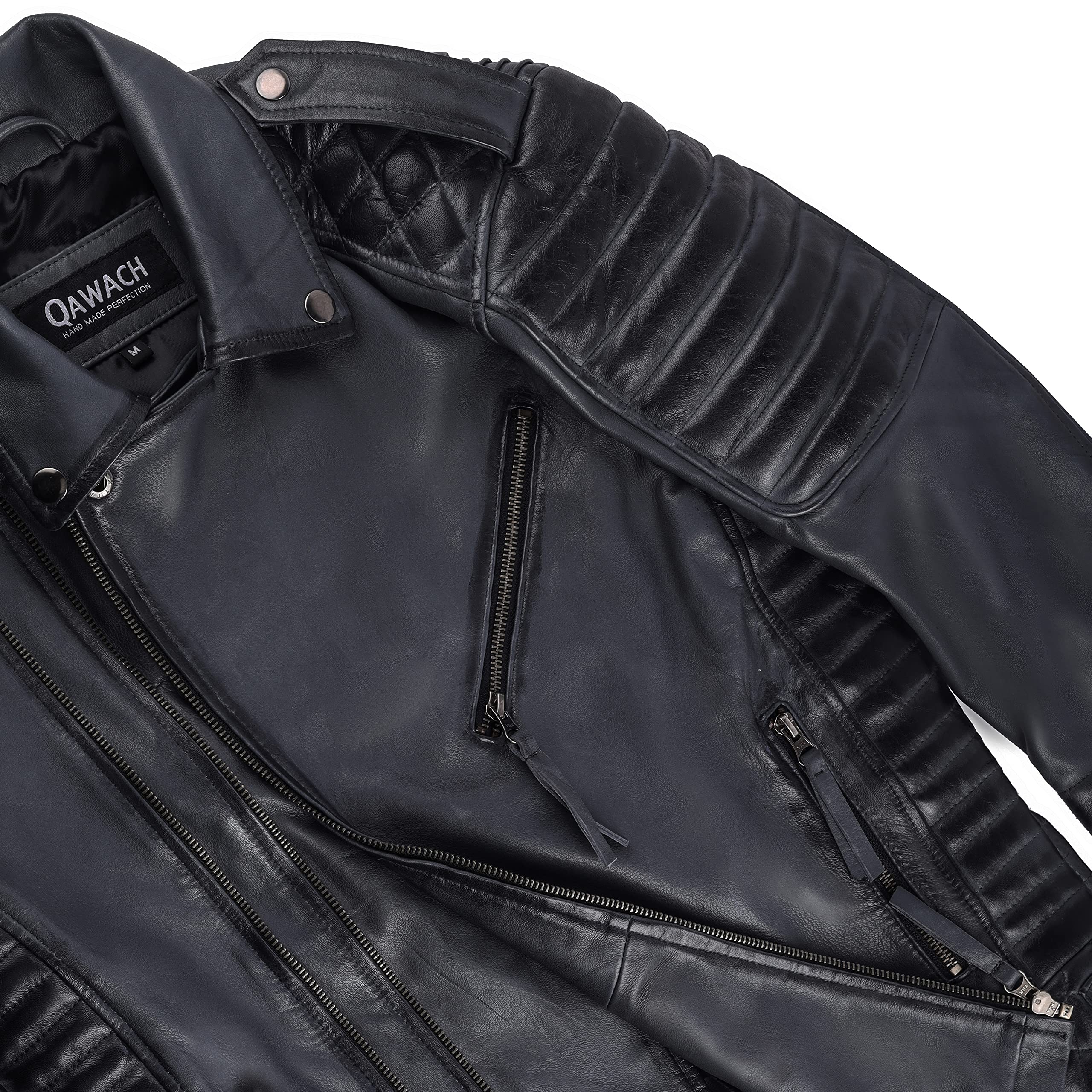 Premium Genuine Leather Jacket for Men - XL Size, Classic Black - Perfect for Motorcycle Riding, Casual Outfits & Winter Fashion