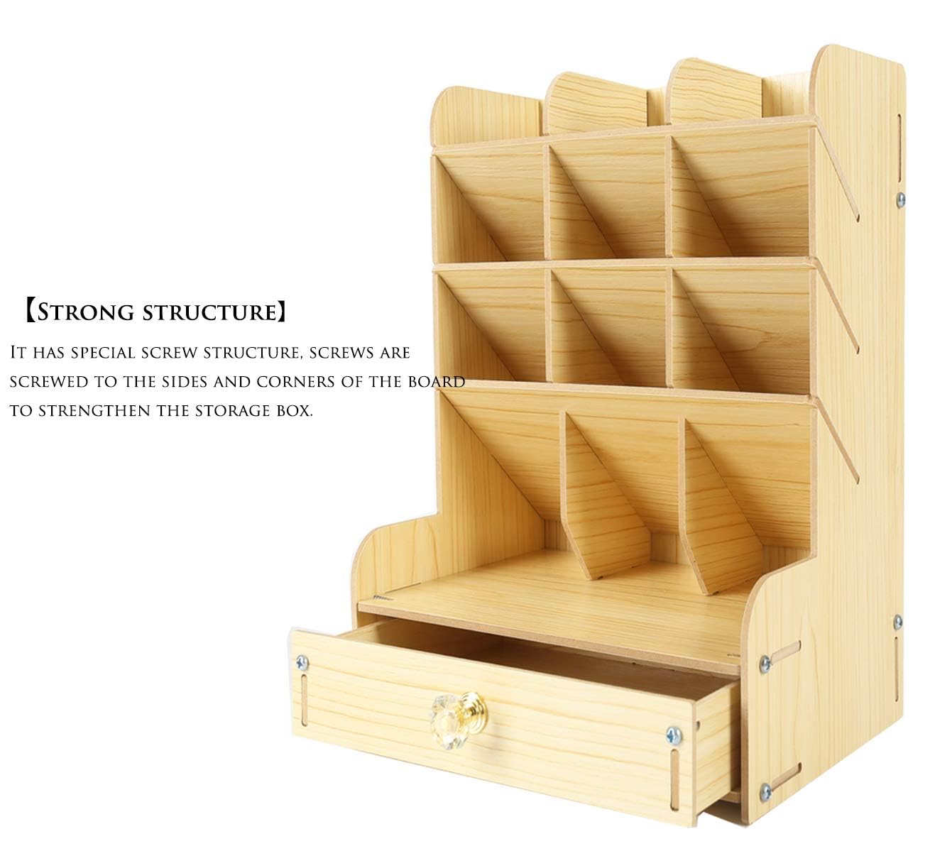 Catekro Wooden Desktop Organizer with Drawers - Multi-Purpose Desk Organizer for Art Supplies, Pencils, Office Supplies & Home Storage - Perfect for Home Office, Craft Room & School Desk Organization