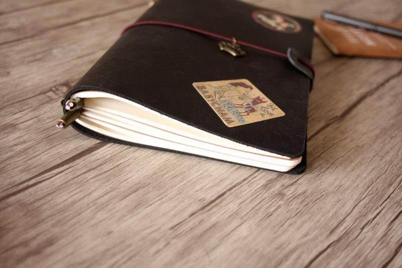 Premium Embossed Leather Moleskine Travel Journal Cover - Handmade Notebook Protector for Writing, Sketching & Adventure Travel - Perfect Gift for Writers & Travel Enthusiasts