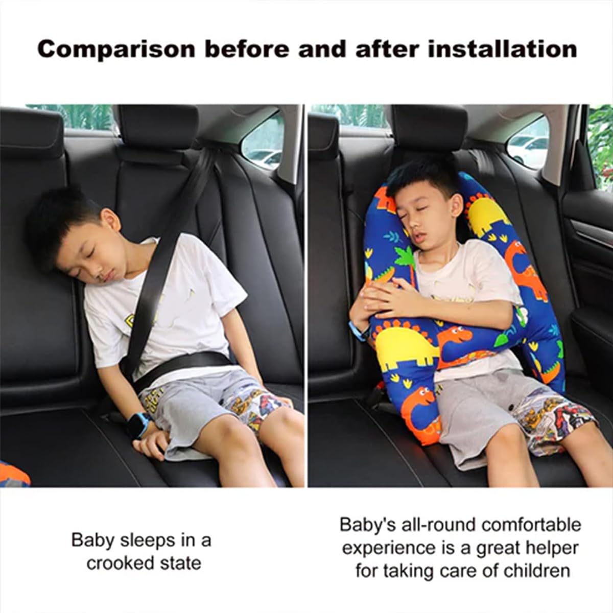 **Kids Travel Pillow - Soft & Comfortable H-Shaped Neck Support for Airplane, Car & Stroller - Toddler Car Seat Headrest for Long Trips**