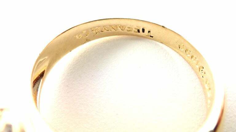 Authentic Tiffany & Co 18K Yellow Gold Diamond Signature X Band Ring for Women - Luxury Wedding, Anniversary & Engagement Jewelry Gift