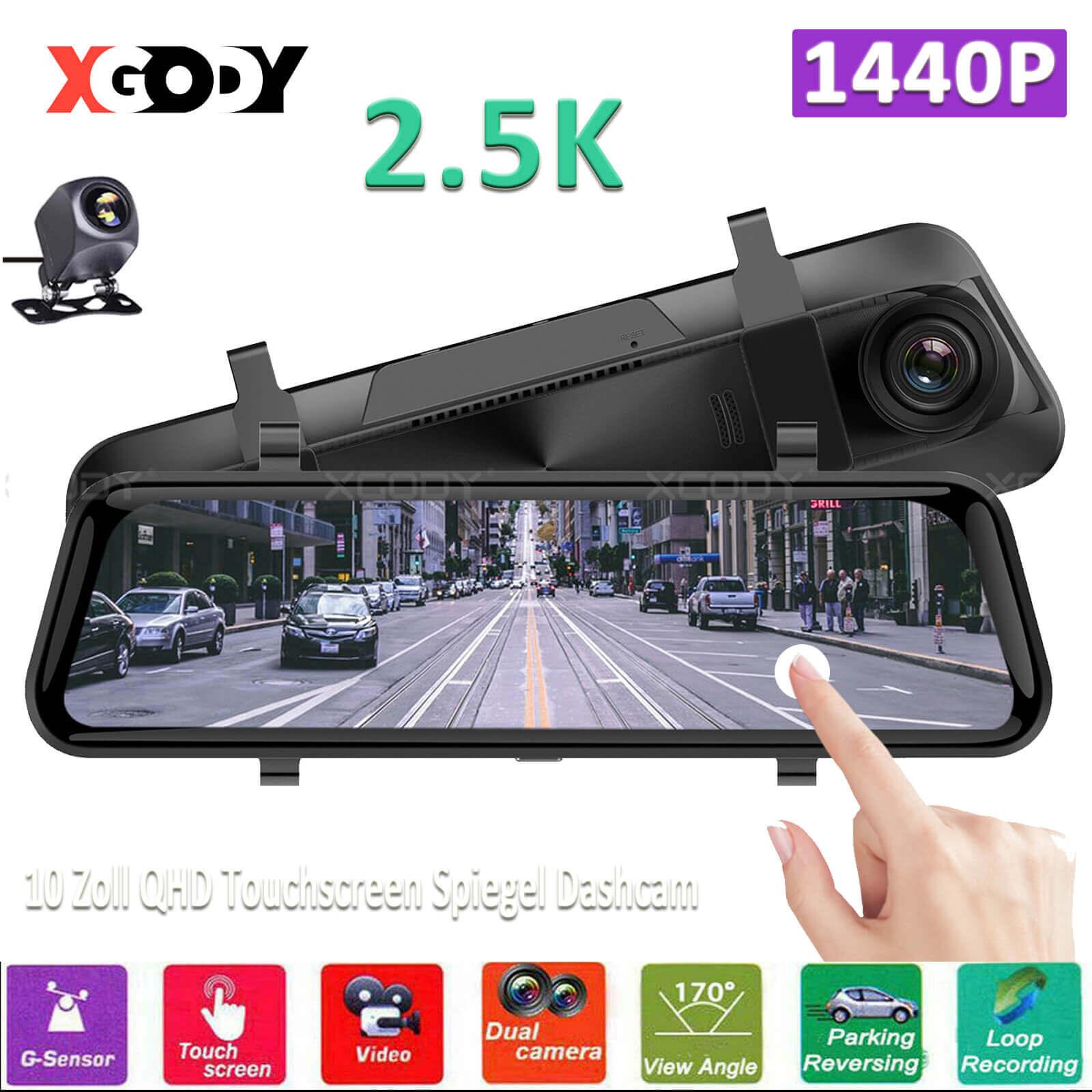 XGODY H11 2K Front and Rear Dash Cam with Night Vision, Touch Screen, Loop Recording - Perfect for Safe Driving, Parking Surveillance, and Accident Evidence