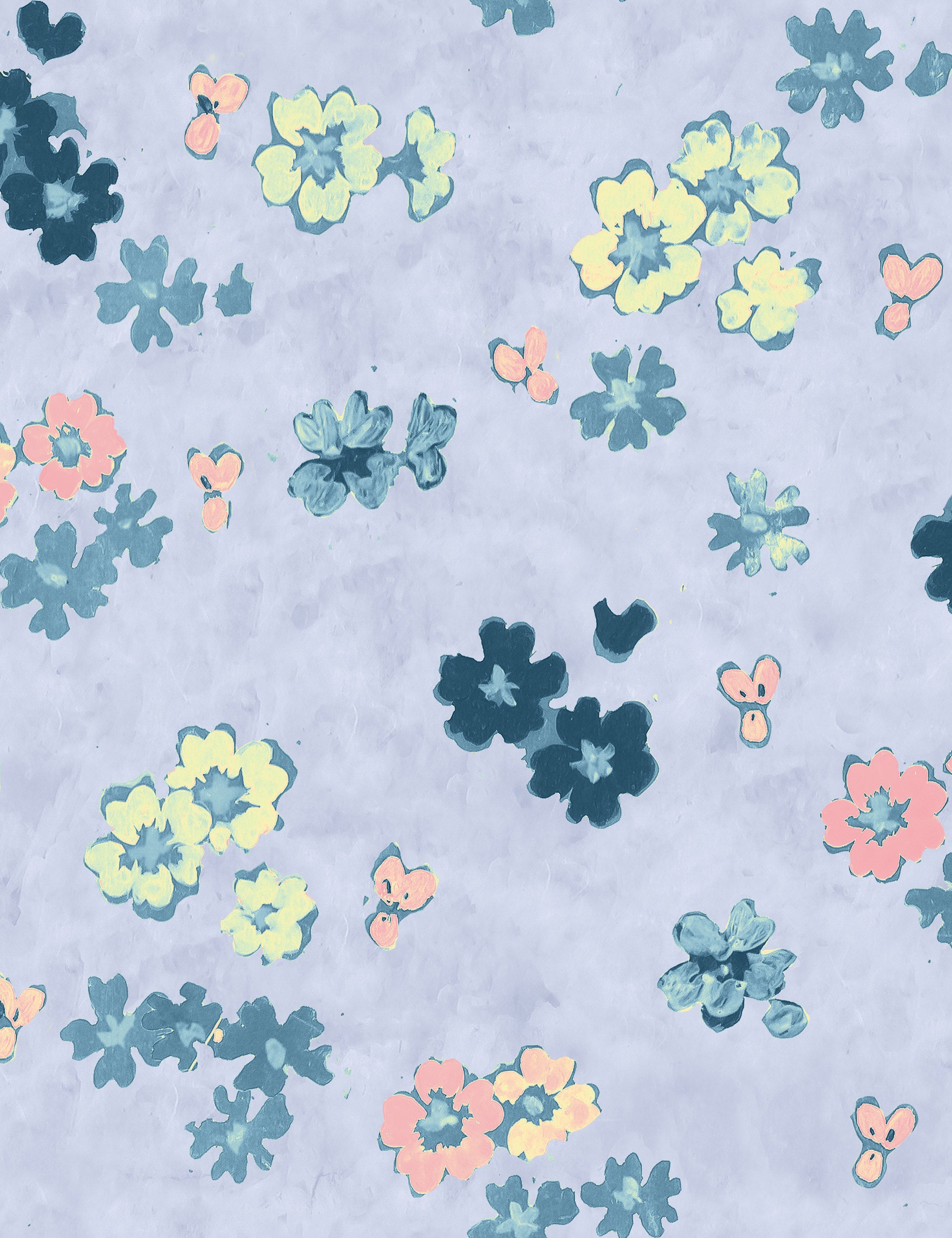 Paule Marrot Purple Flower Field Wallpaper - Vintage Botanical Wall Decor for Living Room, Bedroom & Nursery | Peel and Stick Removable Wallpaper Sample