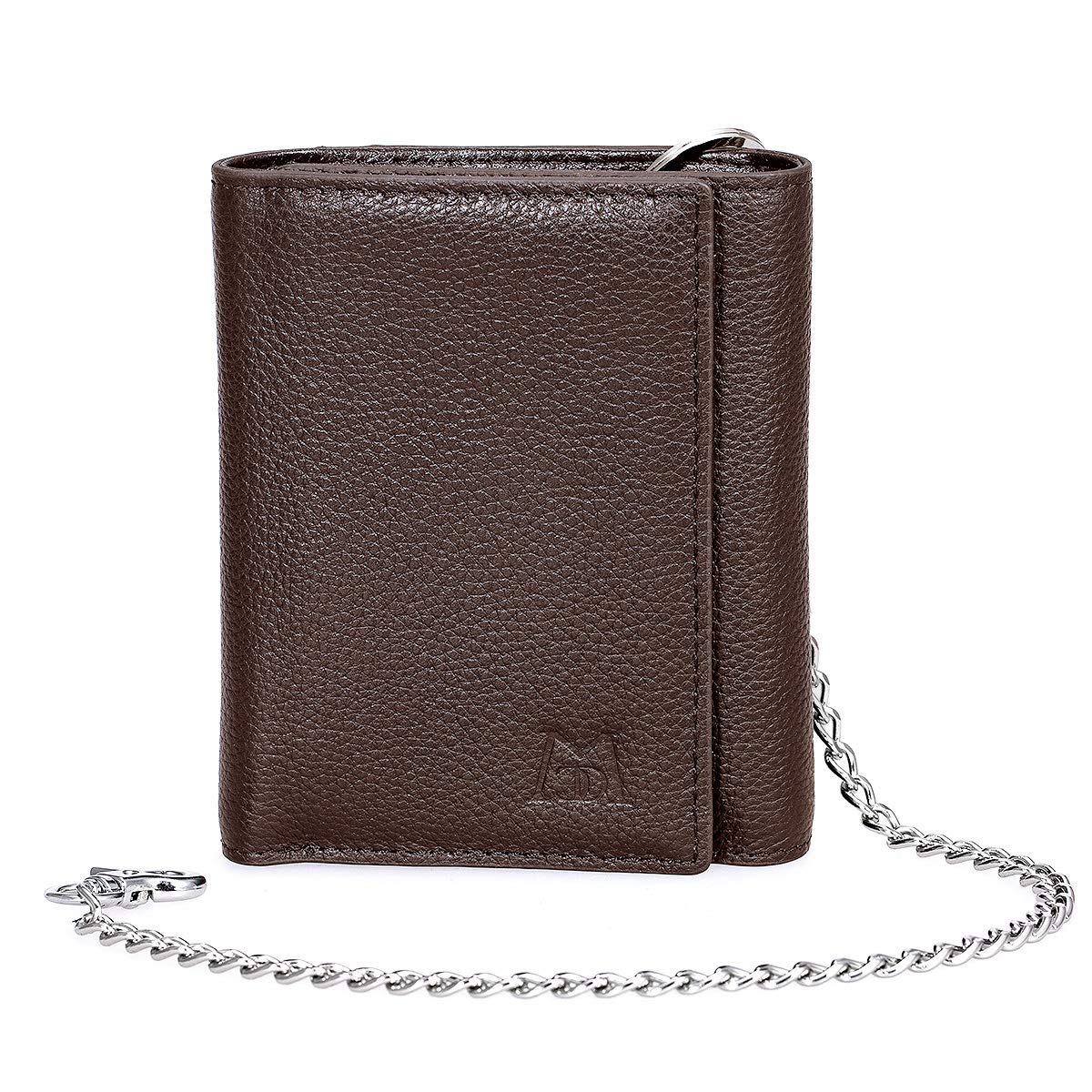ManChDa Men's RFID Blocking Leather Wallet with Removable Chain - Slim Multi-Function Trifold Wallet for Dad, Gifts for Father's Day, Birthday, Anniversary - Perfect for Travel, Work & Everyday Use