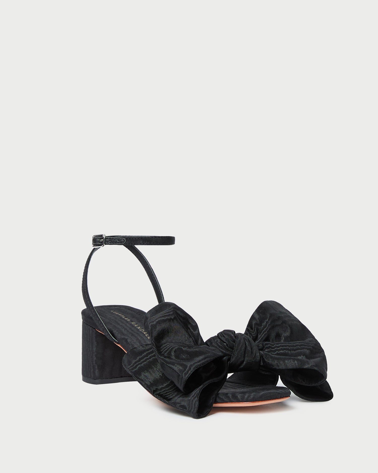 Carmen Black Moiré Bow Sandal - Women's Elegant Summer Sandals with Adjustable Straps | Perfect for Beach, Wedding & Casual Outings