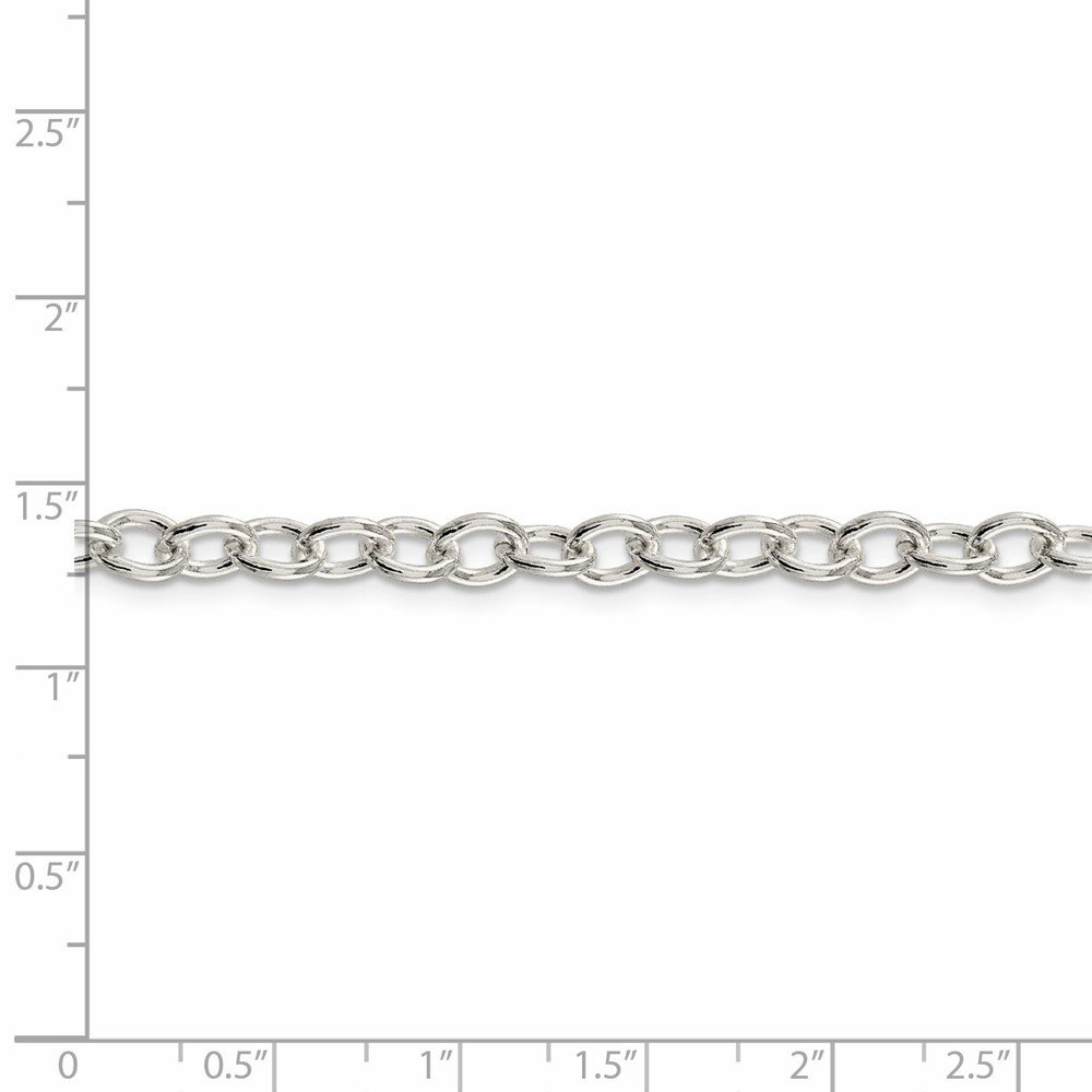 5.75mm Oval Cable Chain Necklace - 925 Sterling Silver with Lobster Clasp for Women | Elegant Layering Jewelry for Everyday Wear & Special Occasions