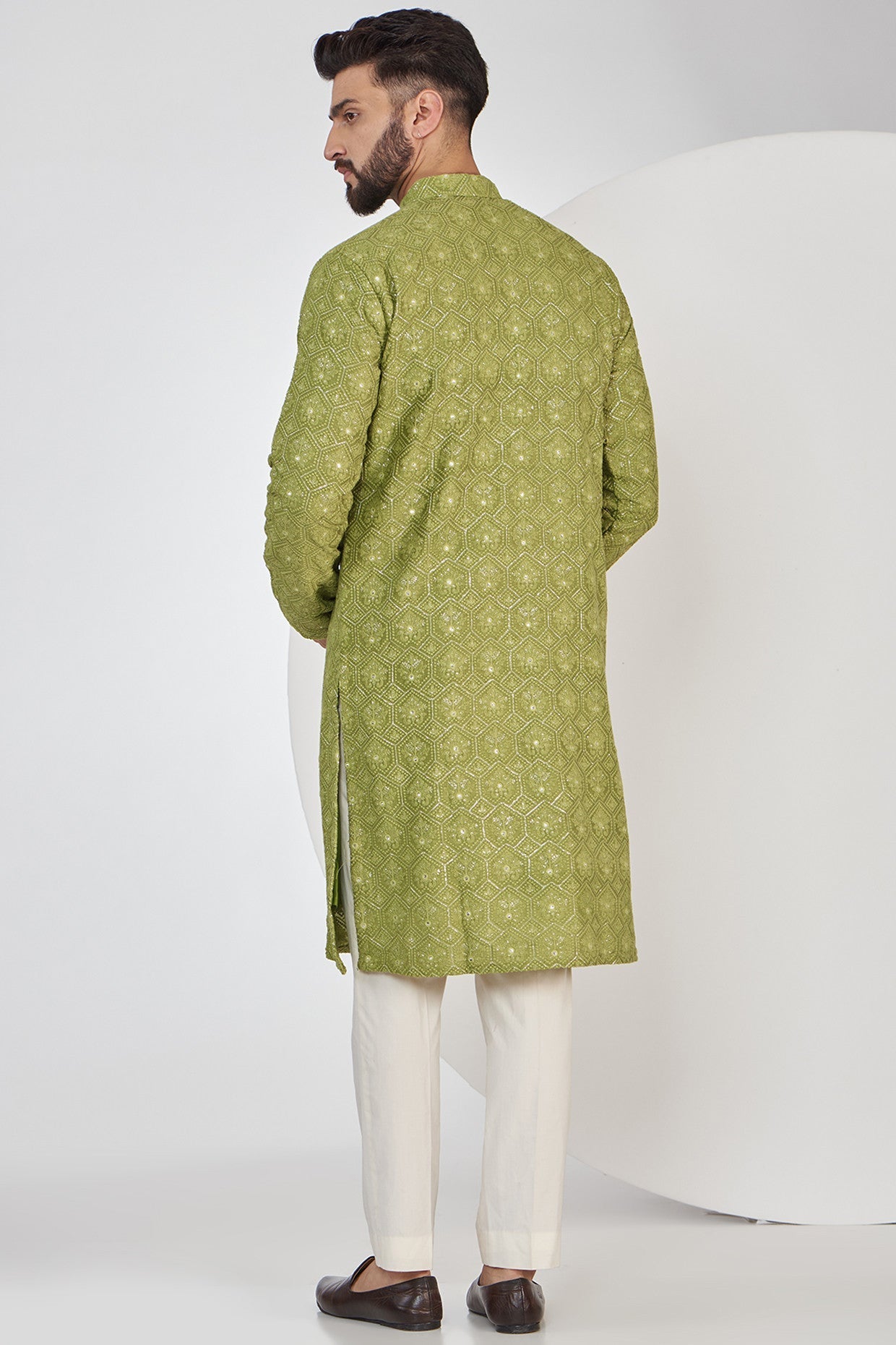 Elegant Mehndi Green Chikankari Kurta for Women | Traditional Indian Embroidered Tunic Top | Perfect for Festivals, Weddings & Casual Wear