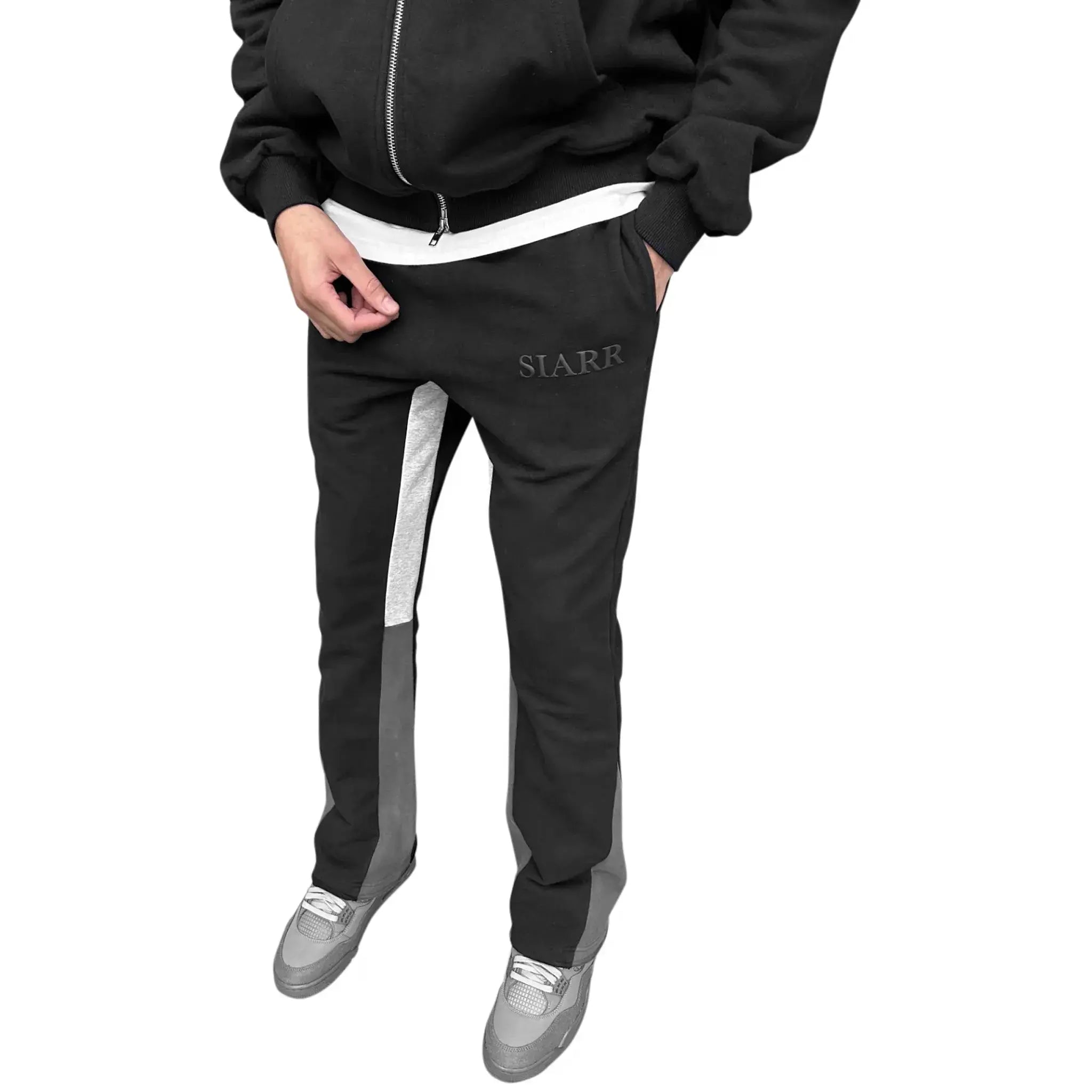 SIARR Women's Black Flared Jogger Pants - High Waisted Lounge Pants for Yoga, Running & Casual Wear