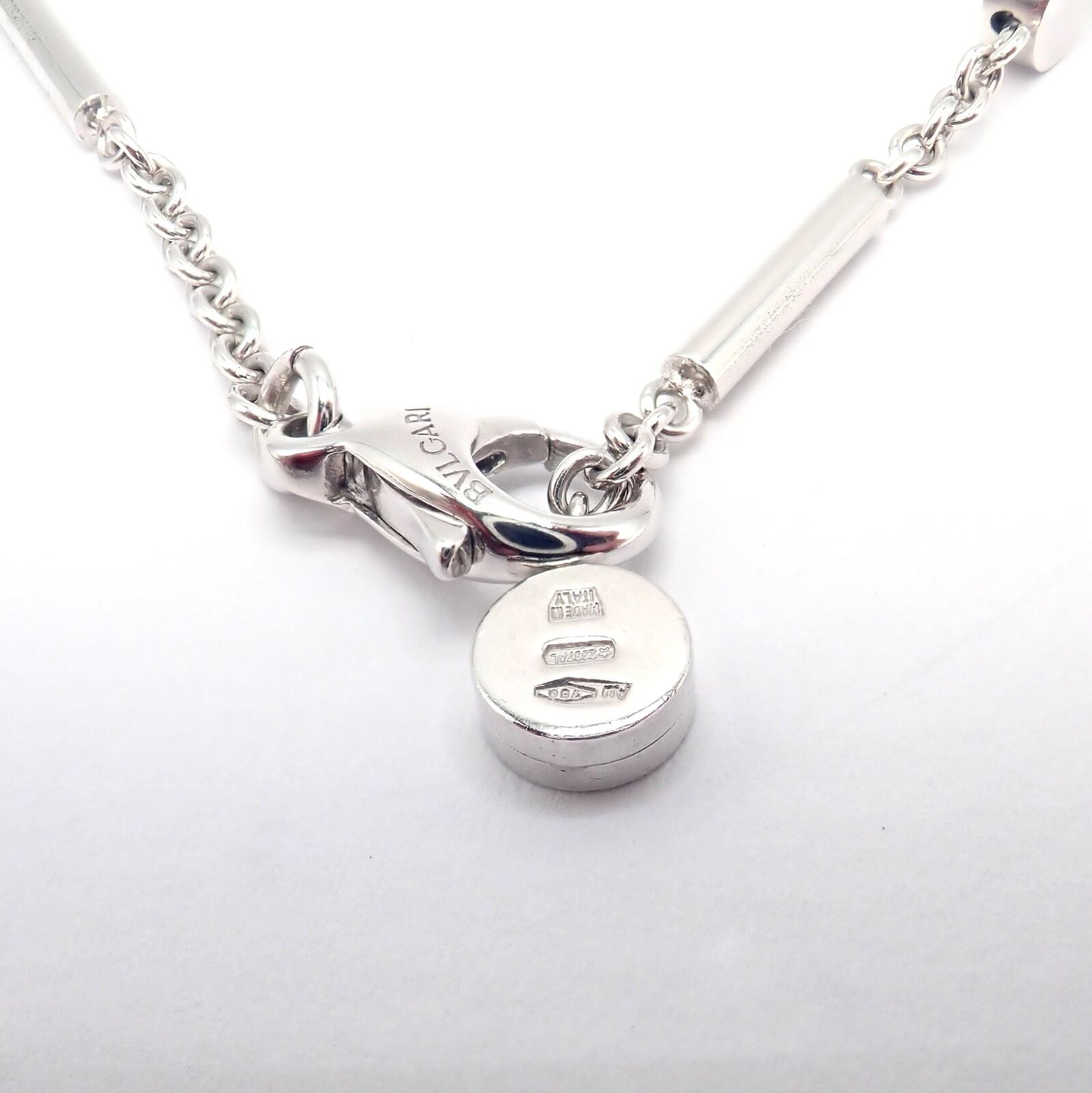 Authentic Bvlgari Bulgari Intarsio 18k White Gold 5 Carat Diamond Onyx Necklace - Luxury Jewelry for Women, Perfect for Gifts & Special Occasions