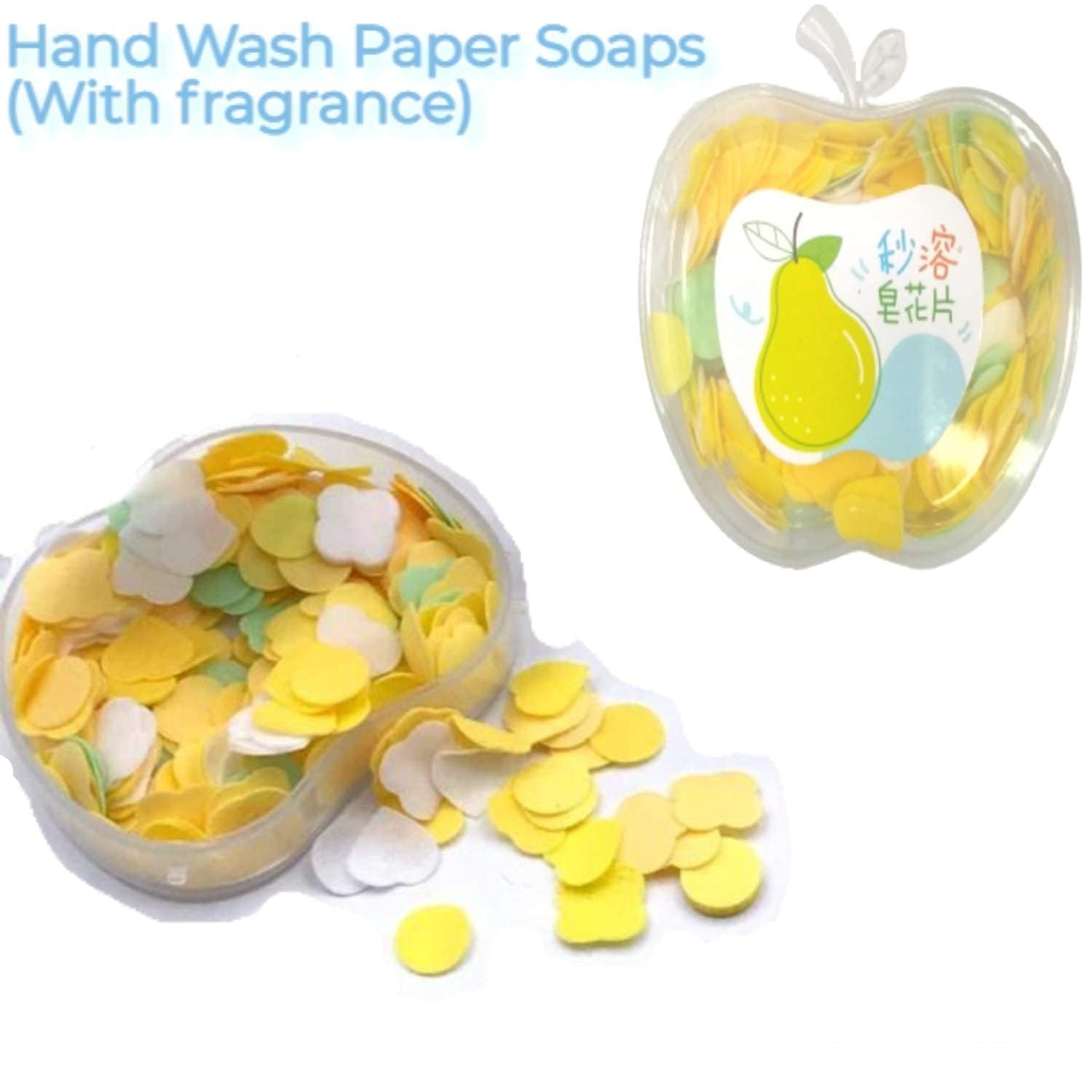Apple-Shaped Paper Soap Box - Eco-Friendly Travel Soap Sheets (Pack of 1) | Perfect for Camping, Hiking & On-the-Go Hand Washing