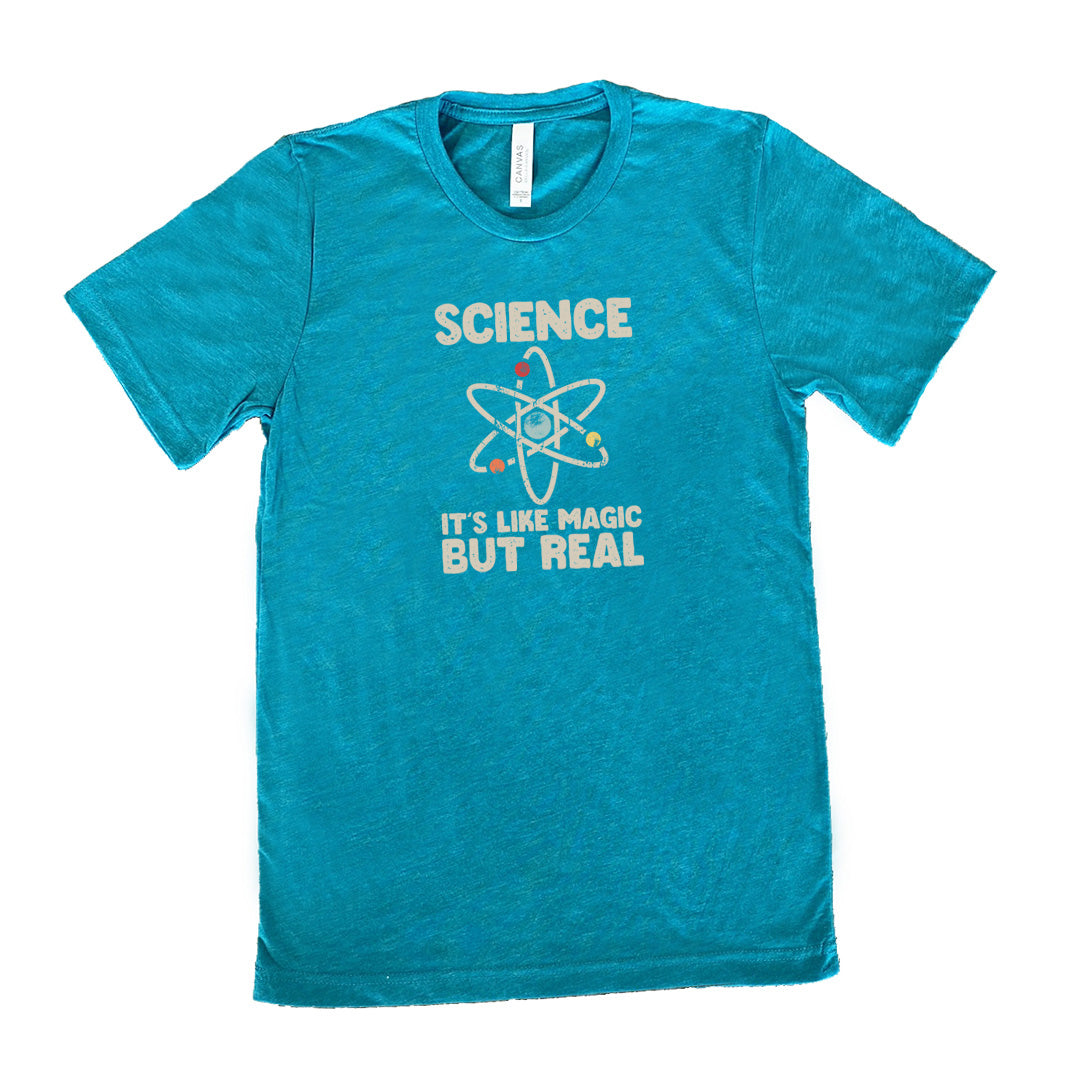 Science It's Like Magic But Real T-Shirt - Unisex Cotton Tee for Science Lovers, Geeks & Teachers - Perfect for School, Work & Casual Wear