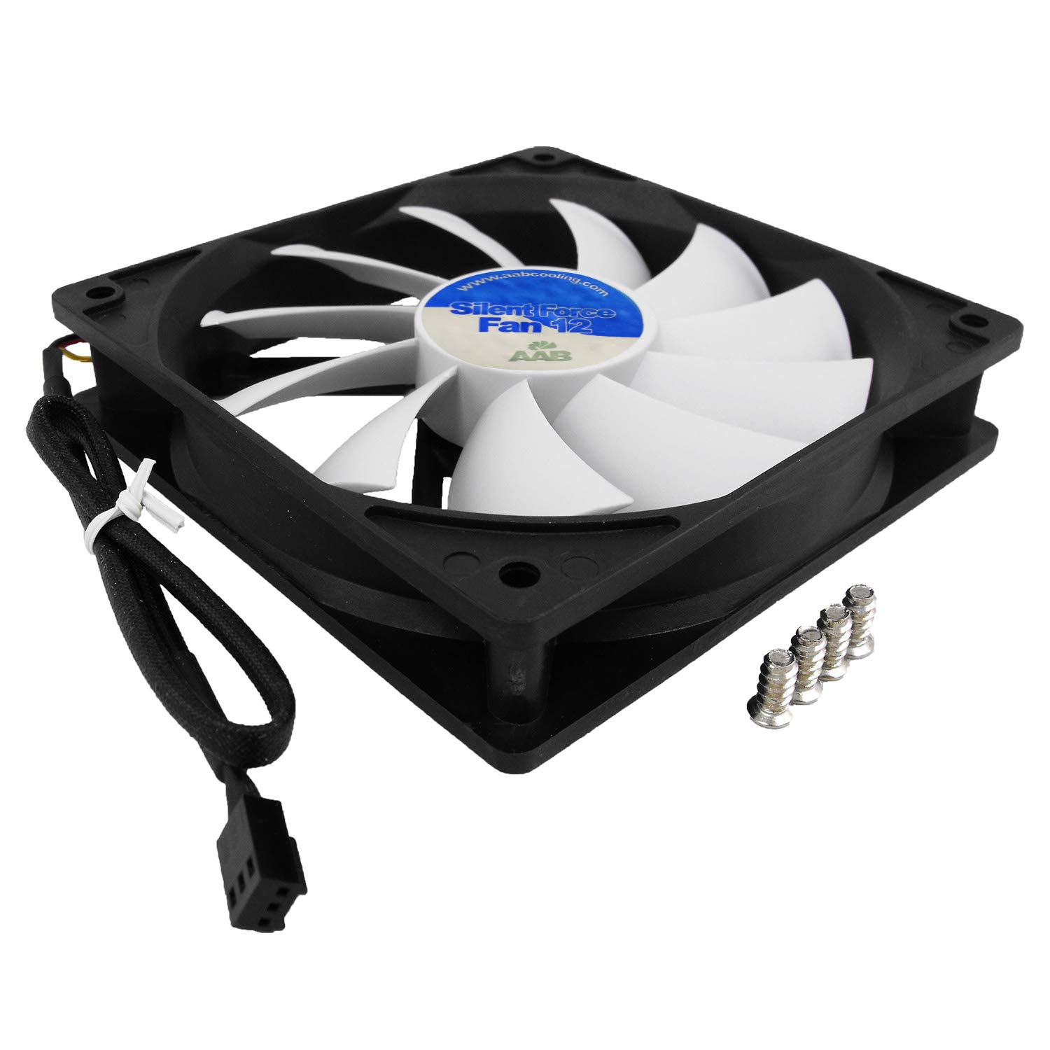 AAB Cooling Silent Force Fan 12 - Ultra Quiet 120mm PC Case Fan with 4 Anti-Vibration Pads, 12V DC Motor - 3 Pack for Gaming PC, Workstation, Server & Home Office Cooling