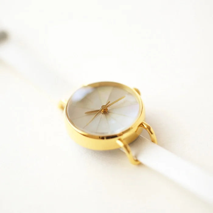 Elegant Women's Wristwatch with White South Sea Pearl Shell - Japanese Handmade Watch for Women | Perfect for Office, Party & Special Occasions