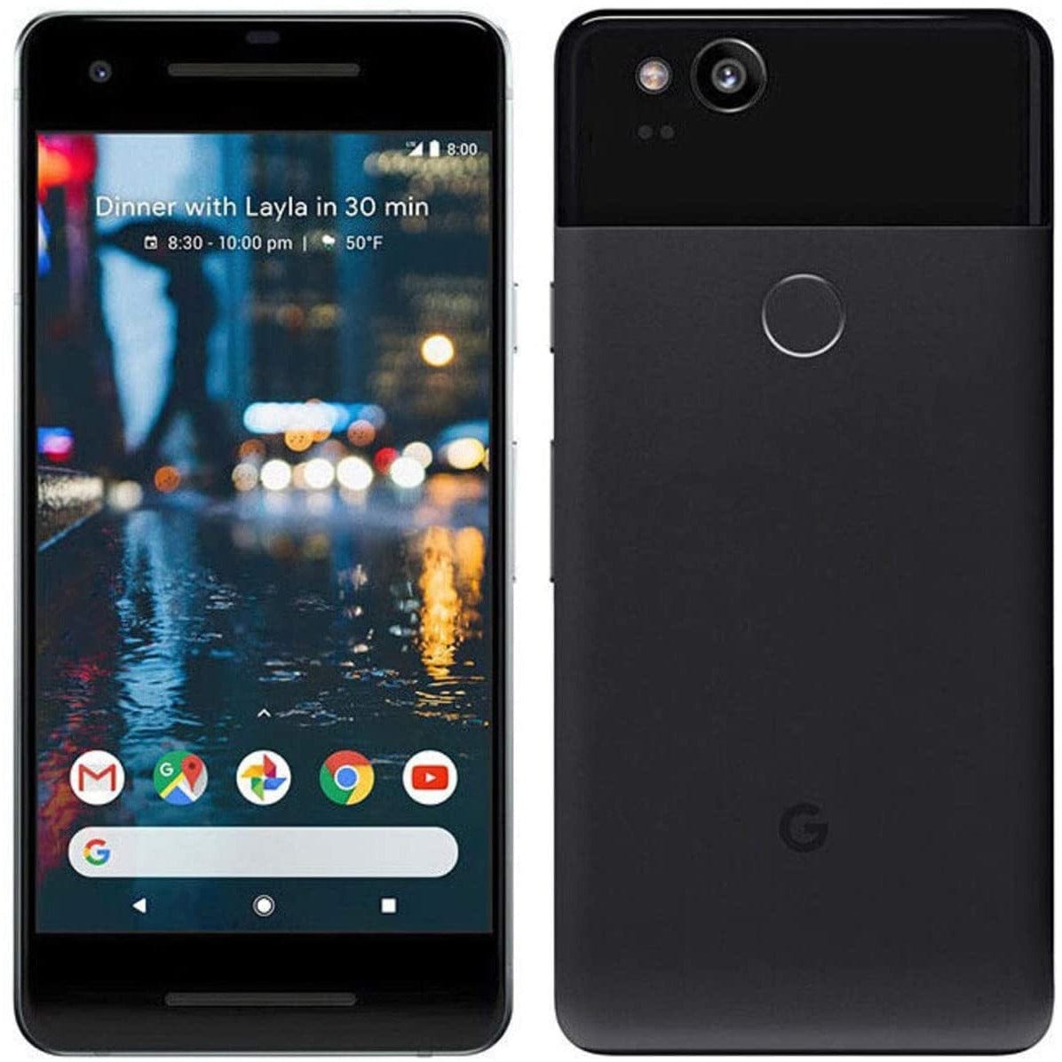 Google Pixel 2 Smartphone - Just Black 64GB Unlocked | Android Phone with High-Res Camera, Fast Performance | Perfect for Travel, Work & Everyday Use