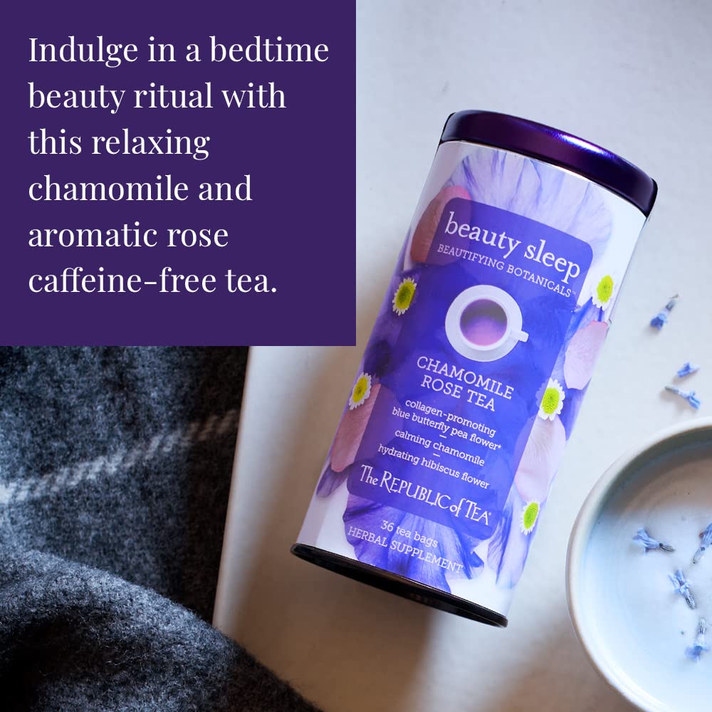 The Republic of Tea Beautifying Botanicals® Beauty Sleep Herbal Tea - 250 Tea Bags, Caffeine-Free Relaxation Blend with Chamomile & Lavender for Stress Relief & Better Sleep - Perfect for Nighttime Rituals & Self-Care Routines