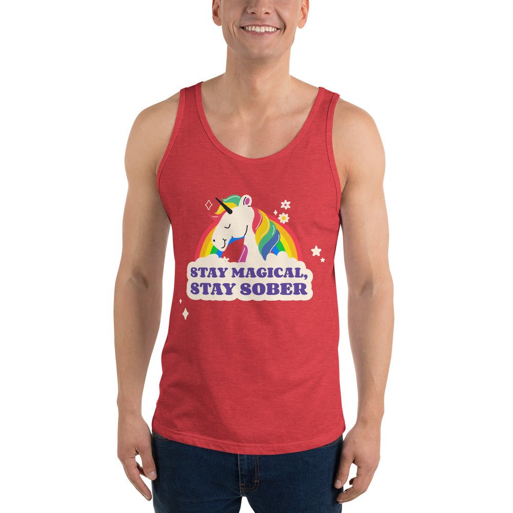 Stay Magical, Stay Sober Men's Muscle Tank Top - Gym Workout & Summer Casual Wear