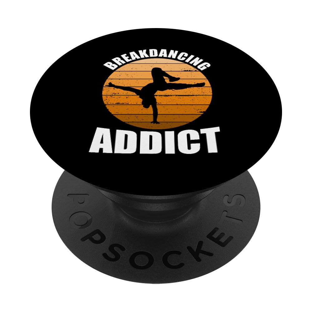 Breakdancing Addict Hip Hop Dancer Bboy Spin Breakdance PopSockets Standard PopGrip - Swappable Phone Grip & Stand for Hip Hop Dance Enthusiasts - Perfect for Smartphones, Tablets & Dance Battles