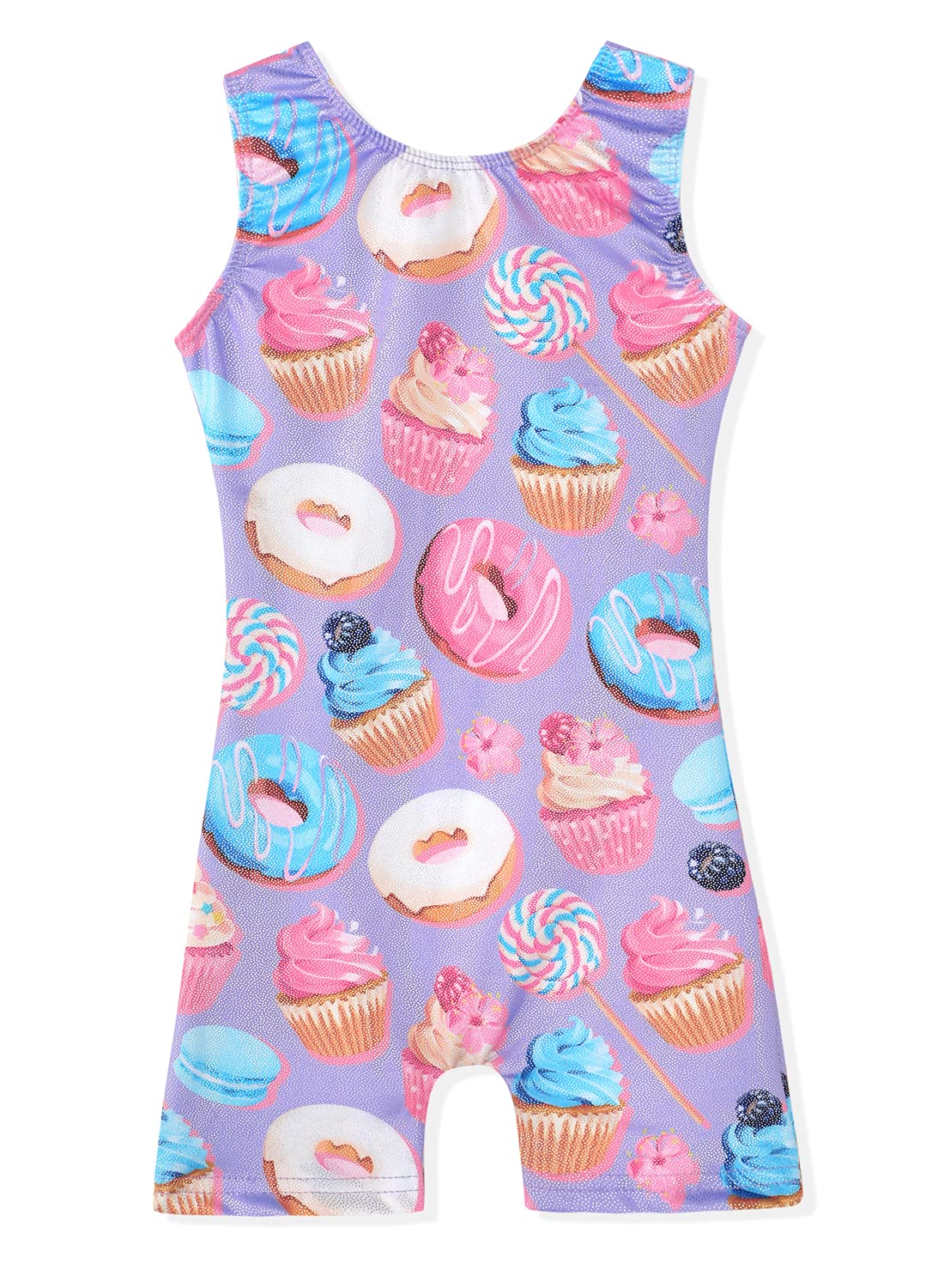 Girls Gymnastics Leotard - Toddler Dance Biketard with Mermaid & Unicorn Design - Shiny Rainbow, Blue & Hot Pink Athletic Wear for Ballet, Cheerleading & Performance