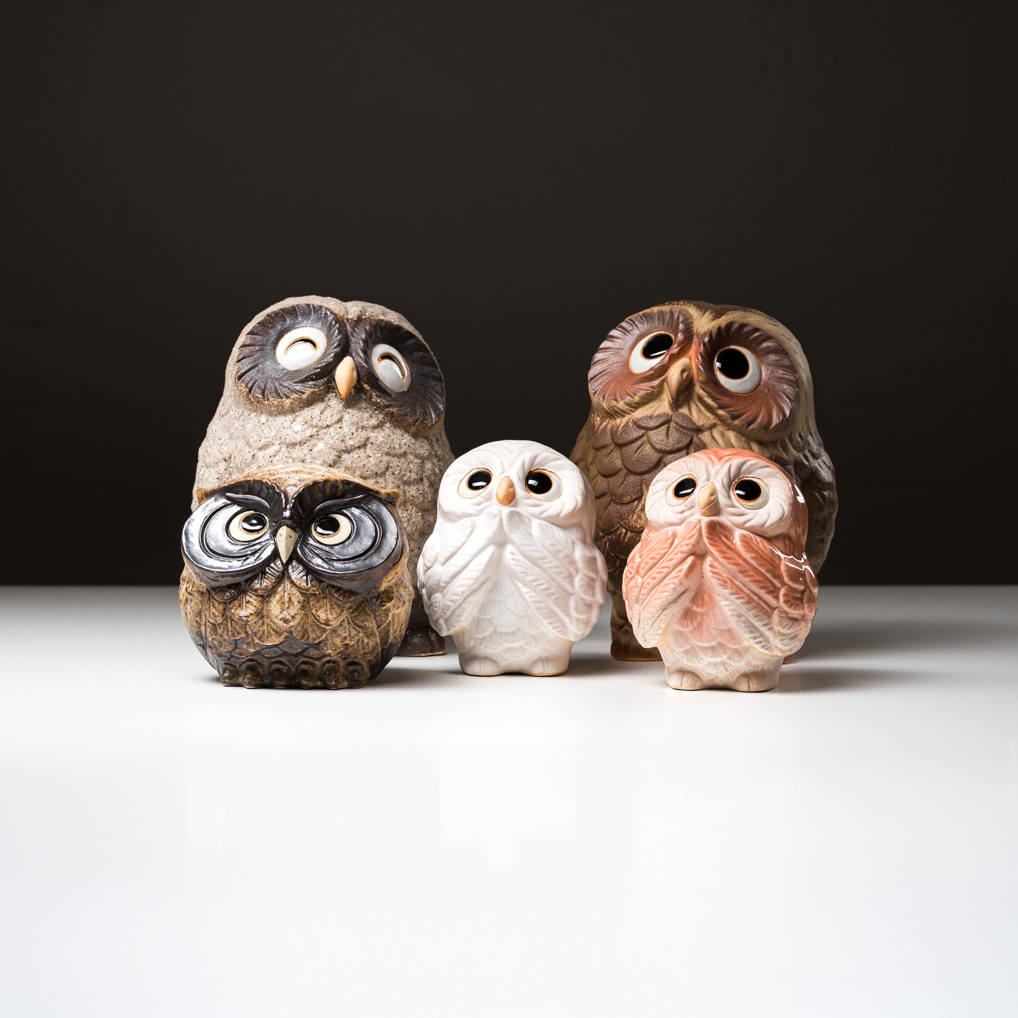 Shigaraki Ware Lucky Owl Ornament - 12cm Cute Pink Ceramic Figurine | Japanese Traditional Pottery Home Decor for Shelf, Office Desk & Gift Giving