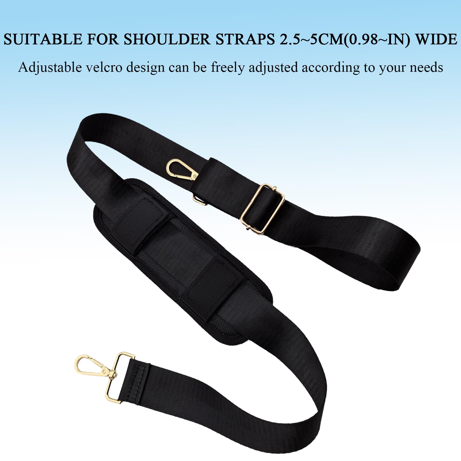 Soft Shoulder Strap Pad - Thick & Breathable Removable Backpack Strap Cushion for Bags (1PC Black) | Comfortable Support for Hiking, Travel & Daily Commute