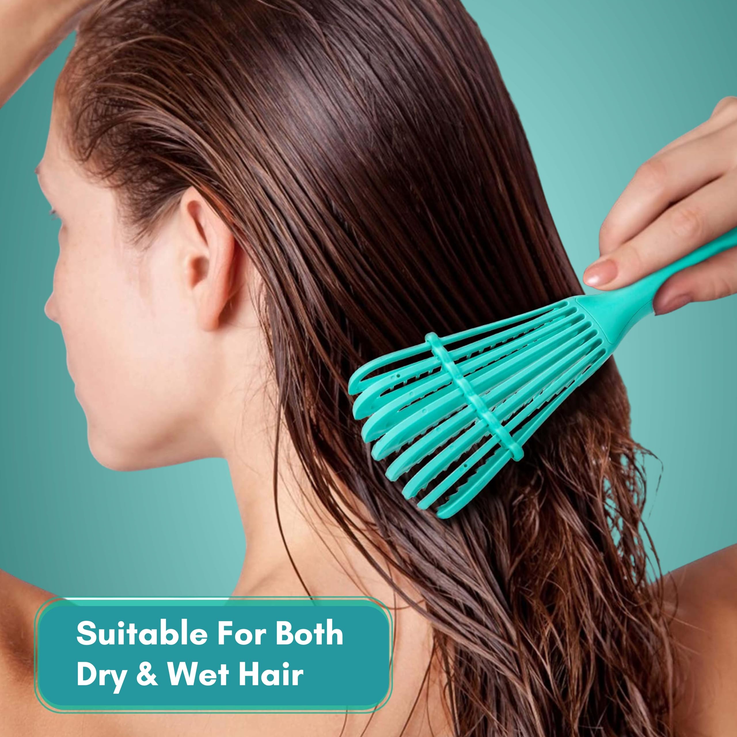Beauté Secrets Detangler Hair Comb Brush for Adults & Kids - Wet & Dry Hair Detangling Brush, Knot & Tangle Remover Pain-Free (Green) | Perfect for Shower, Salon & Travel Use