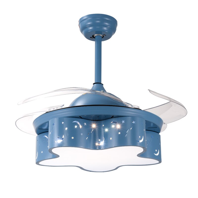 Modern Star LED Ceiling Fan with Light - Energy Efficient Cooling & Lighting for Kids' Bedroom, Nursery, or Playroom - Perfect for Summer Comfort & Nighttime Ambiance