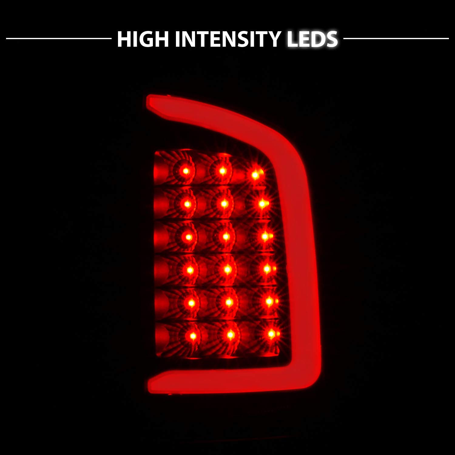 2002-2006 Dodge Ram 1500 & 2003-2006 Ram 2500/3500 Pickup Truck Black C-Type LED Tail Lights Pair - Brake Lamps Replacement for Driver & Passenger Side | Enhanced Night Visibility & Safety