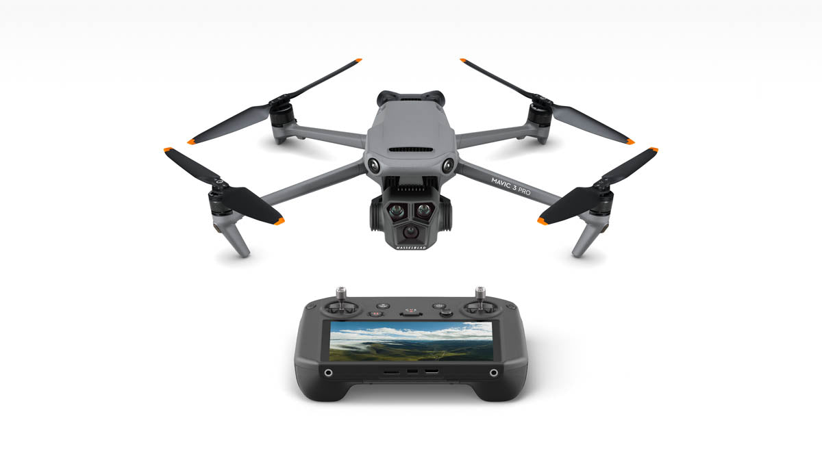 DJI Mavic 3 Pro Drone with RC Pro Controller - Fly More Combo (3 Batteries, Charger, Case) for Aerial Photography, Travel & Adventure Filming