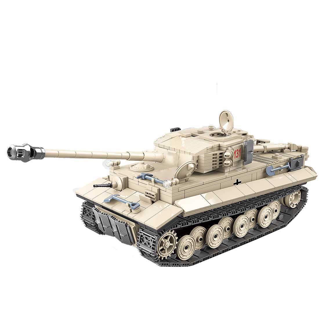 Military Theme Tiger Tank 131 Building Blocks Set - 1018 Pieces, Lego-Compatible Tank Model for Adults & Kids | Perfect for WWII Collections, STEM Learning & Creative Play