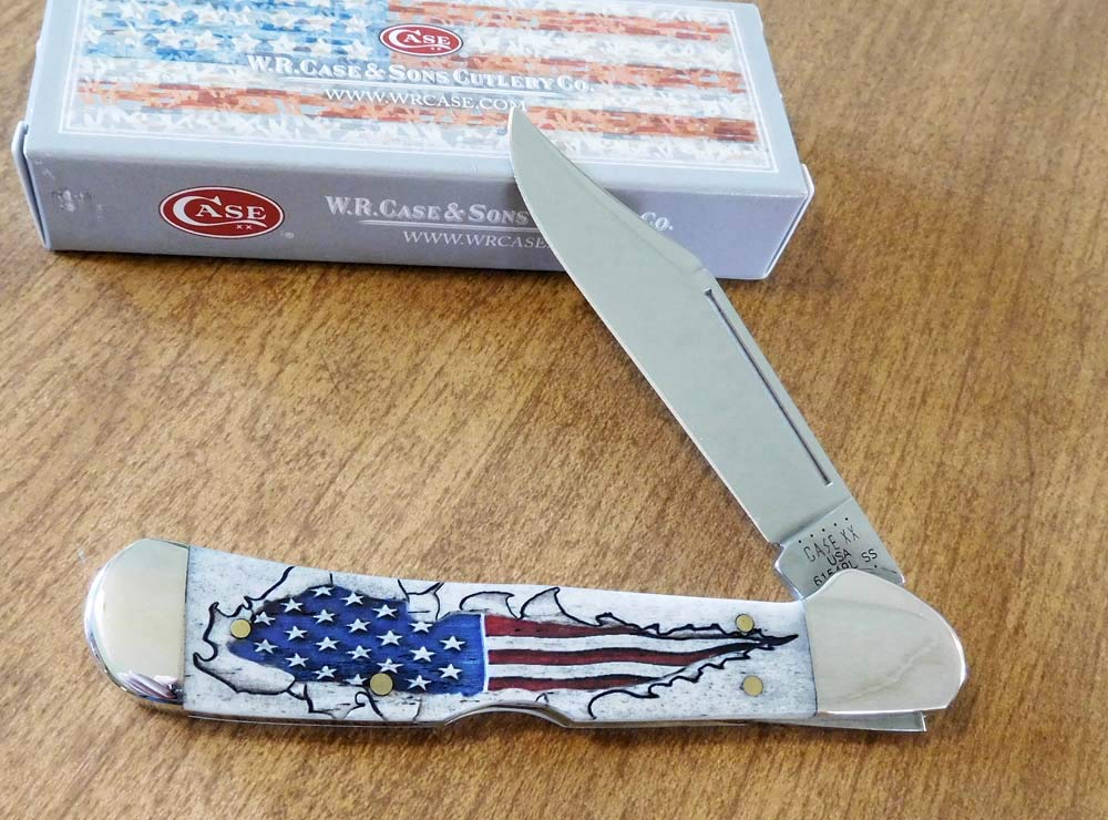 Case Cutlery 10451 Embellished Smooth Natural Bone CopperLock Pocket Knife - Limited Edition 2020 Show Special (Multicolor) - Perfect for Collectors, Outdoor Adventures & Everyday Carry