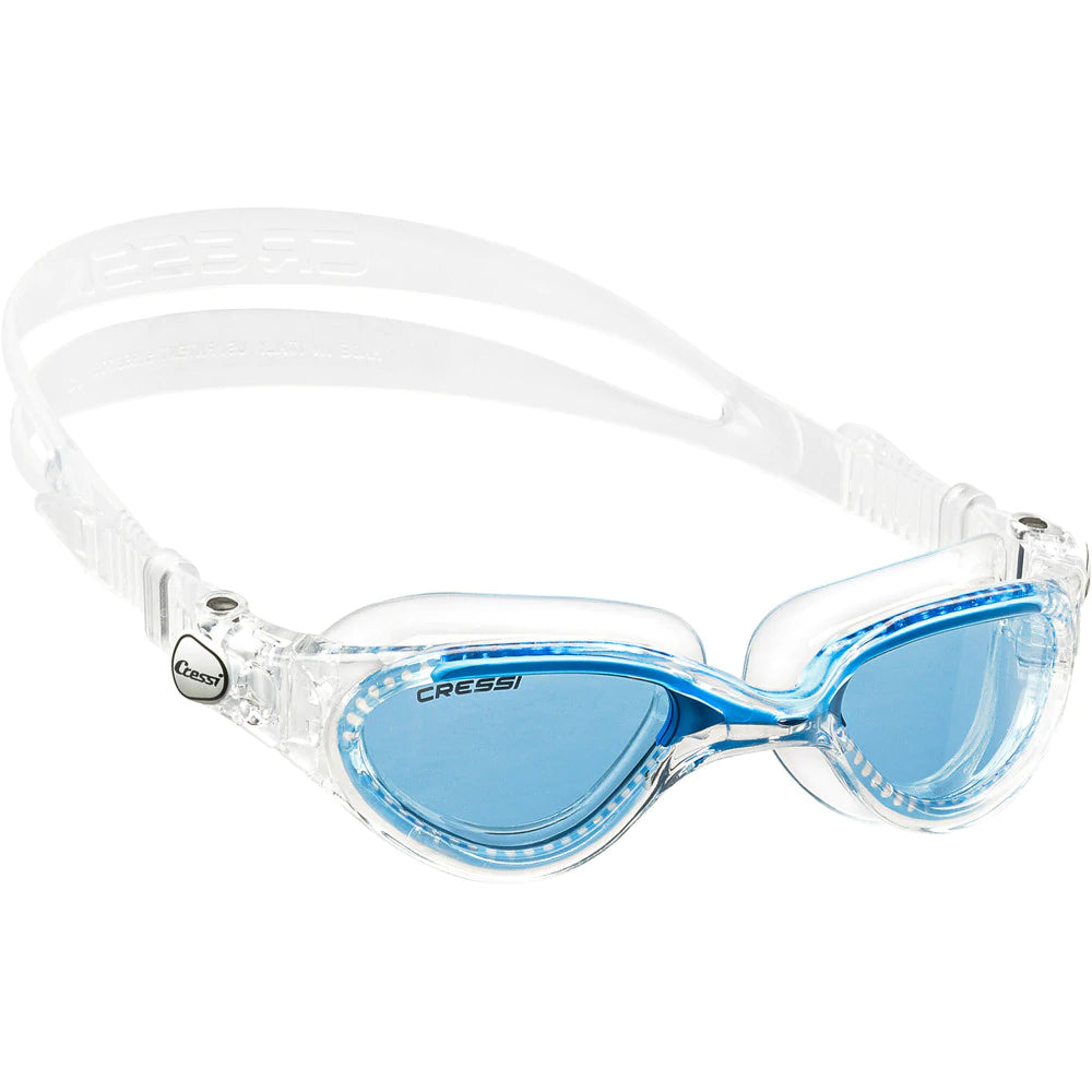 Cressi Flash Snorkeling Mask with Clear/Blue Lens - Comfortable Anti-Fog Scuba Diving Gear for Ocean Swimming & Beach Vacation