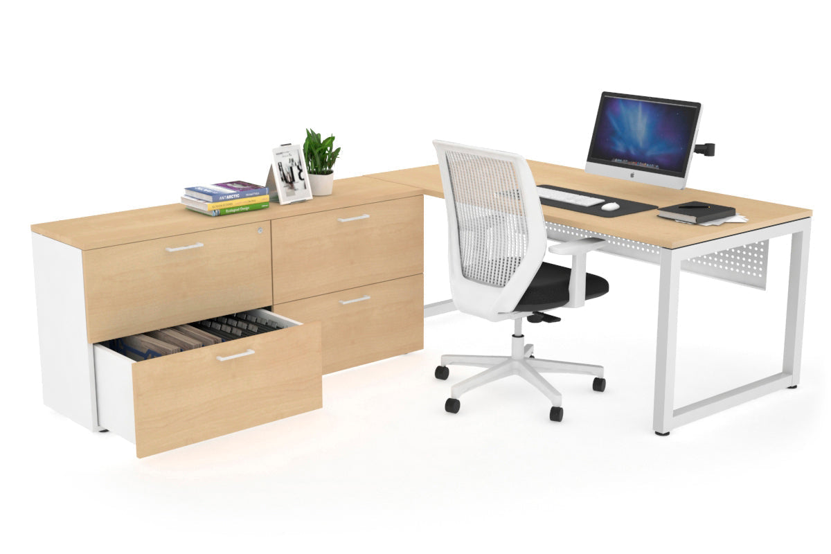 Quadro Loop Executive White Frame Office Chair [1800L x 700W] - Ergonomic Desk Chair for Home & Office Workspace