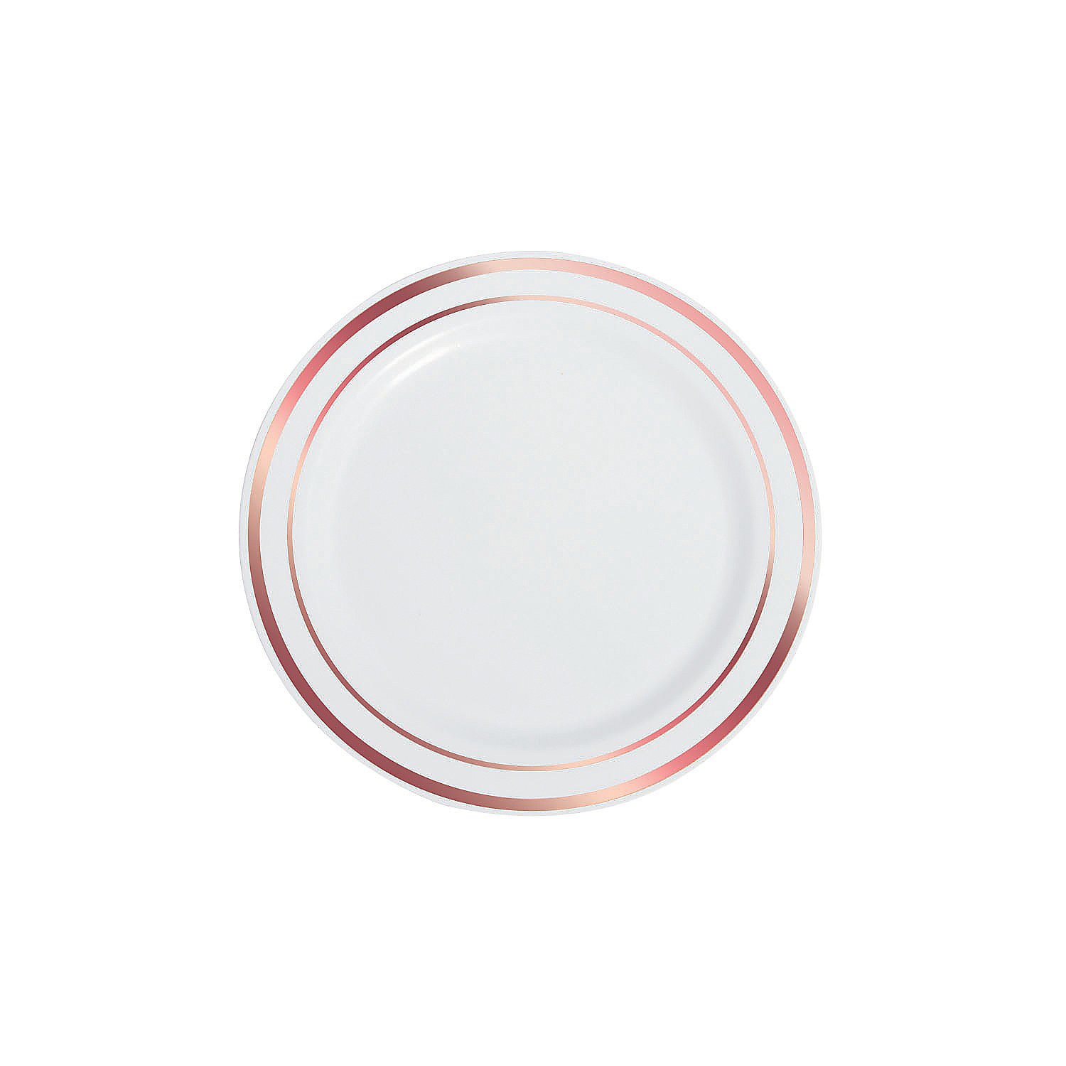 Premium White Plastic Dessert Plates with Gold Metallic Trim - 25-Piece Elegant Disposable Tableware Set for Weddings, Bridal Showers, Birthday Parties & Special Occasions - Perfect for Cake Serving, Dessert Buffets & Formal Events