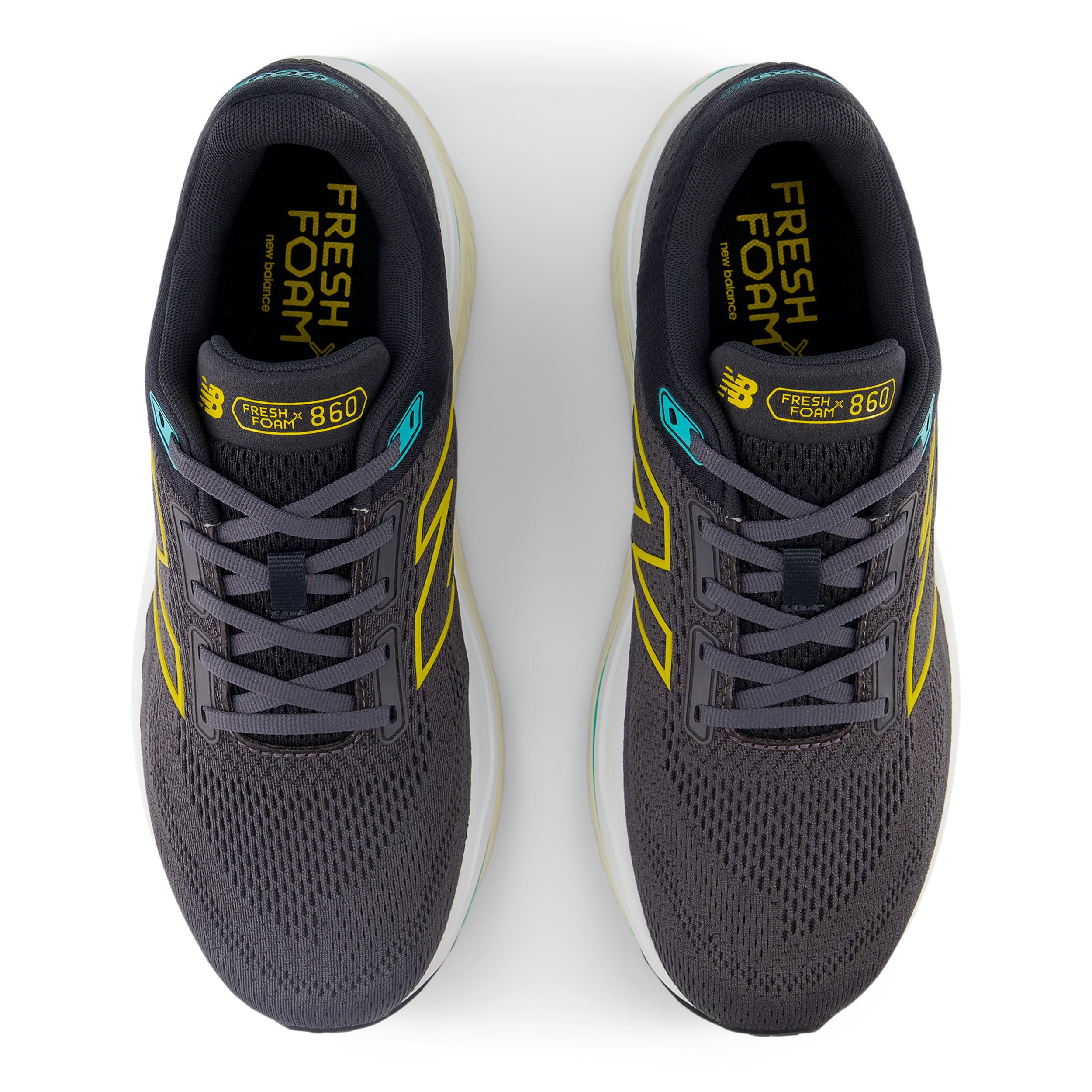 Men's Fresh Foam X 860v14 Wide Running Shoes - Magnet/Ginger Lemon/Cyber Jade - Comfortable Athletic Sneakers for Jogging, Gym & Daily Wear