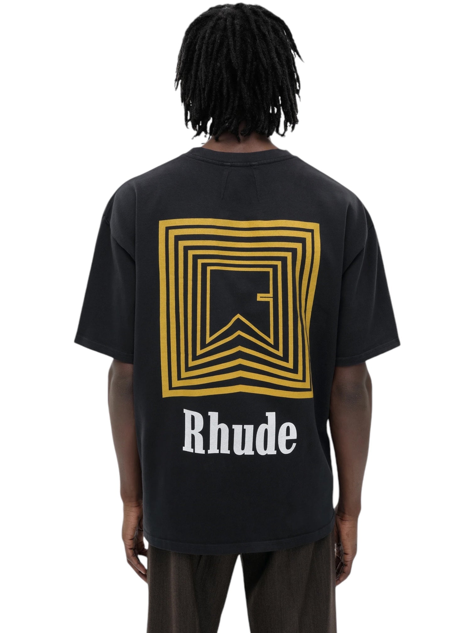 Rhude Chevron Logo Vintage Black T-Shirt - Stylish Streetwear for Men, Perfect for Casual Outfits & Urban Fashion