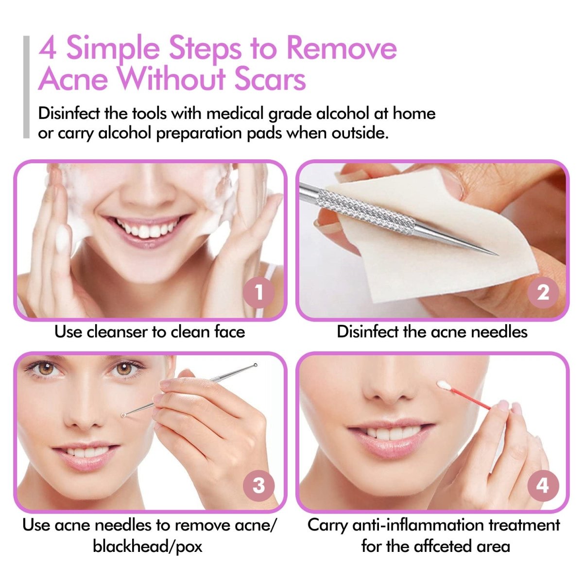 Professional Acne Removal Tool Kit - Blackhead & Pimple Extractor Set for Face & Body Care - Perfect for Home Skincare Routine & Spa Treatments