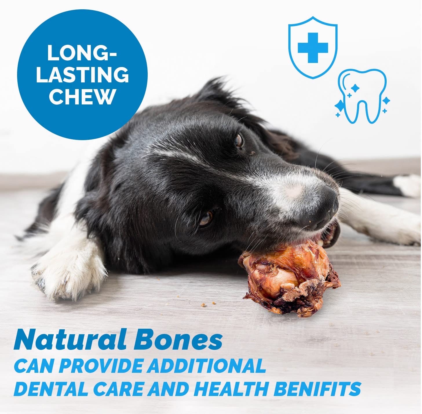 Premium Beef Knee Caps for Dogs – 3 Count, All-Natural Grass-Fed Knee Bone Treats | High-Protein, Easily Digestible Dog Chews | Perfect for Training Rewards, Dental Health & Long-Lasting Chewing Fun