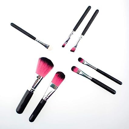 SHISHI Professional 5-Piece Makeup Brush Set & 6-in-1 Blending Sponge Kit (3 Pack) - Vegan Cosmetic Tools for Foundation, Concealer, Eyeshadow & Contouring | Perfect for Travel, Home & Professional Makeup Artists