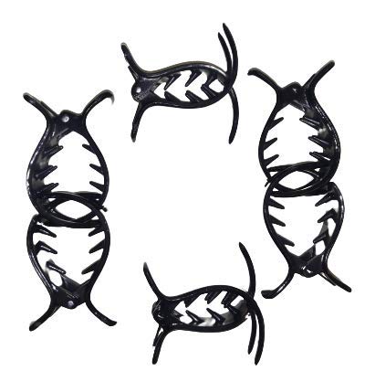 NPRC Black Plastic Hair Clips for Women & Girls - 6 Piece Hair Claw Clip Set for Ponytails, Buns & Updos - Hair Accessories for Everyday & Special Occasions