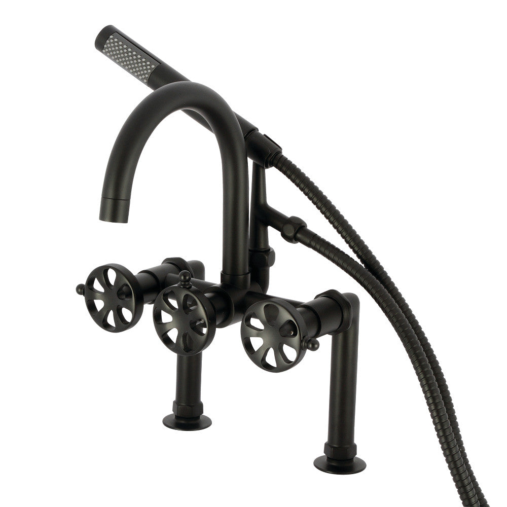 Kingston Brass AE8105RX Belknap 7 Inch Deck Mount Clawfoot Tub Faucet - Vintage Style Bathroom Fixture for Classic & Modern Bathrooms, Perfect for Spa-Like Relaxation
