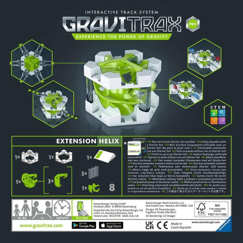 Ravensburger GraviTrax PRO Helix Expansion - STEM Marble Run Track Building Set for Kids Ages 8+ | Compatible with 2019 Toy of The Year Finalist GraviTrax | Perfect for STEM Learning & Creative Play at Home or School