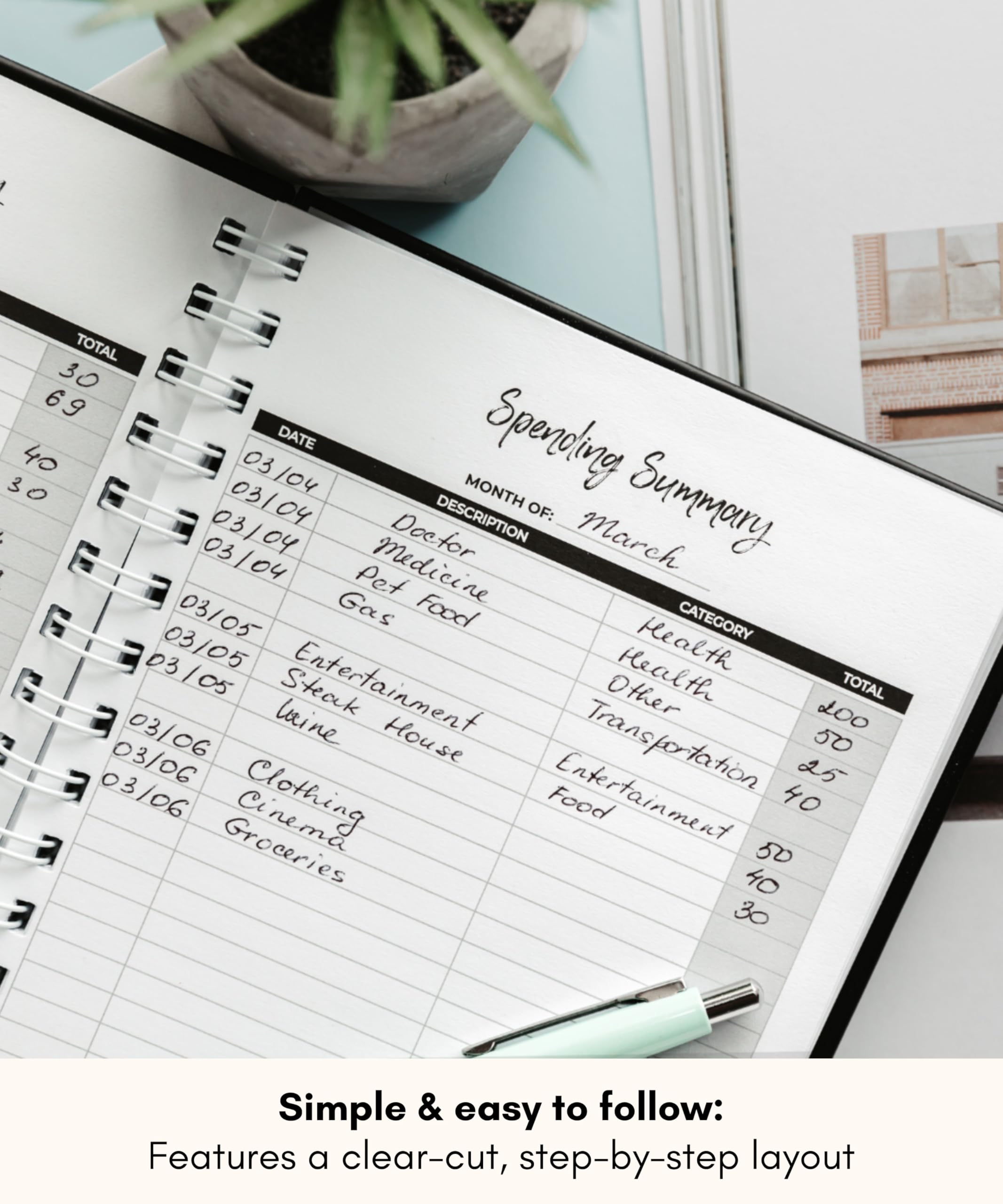 Lamare 12-Month Budget Planner & Bill Organizer - Financial Expense Tracker Notebook for Monthly Income, Debt & Business Expenses | Perfect for Personal Finance Management, Small Business Accounting & Household Budgeting
