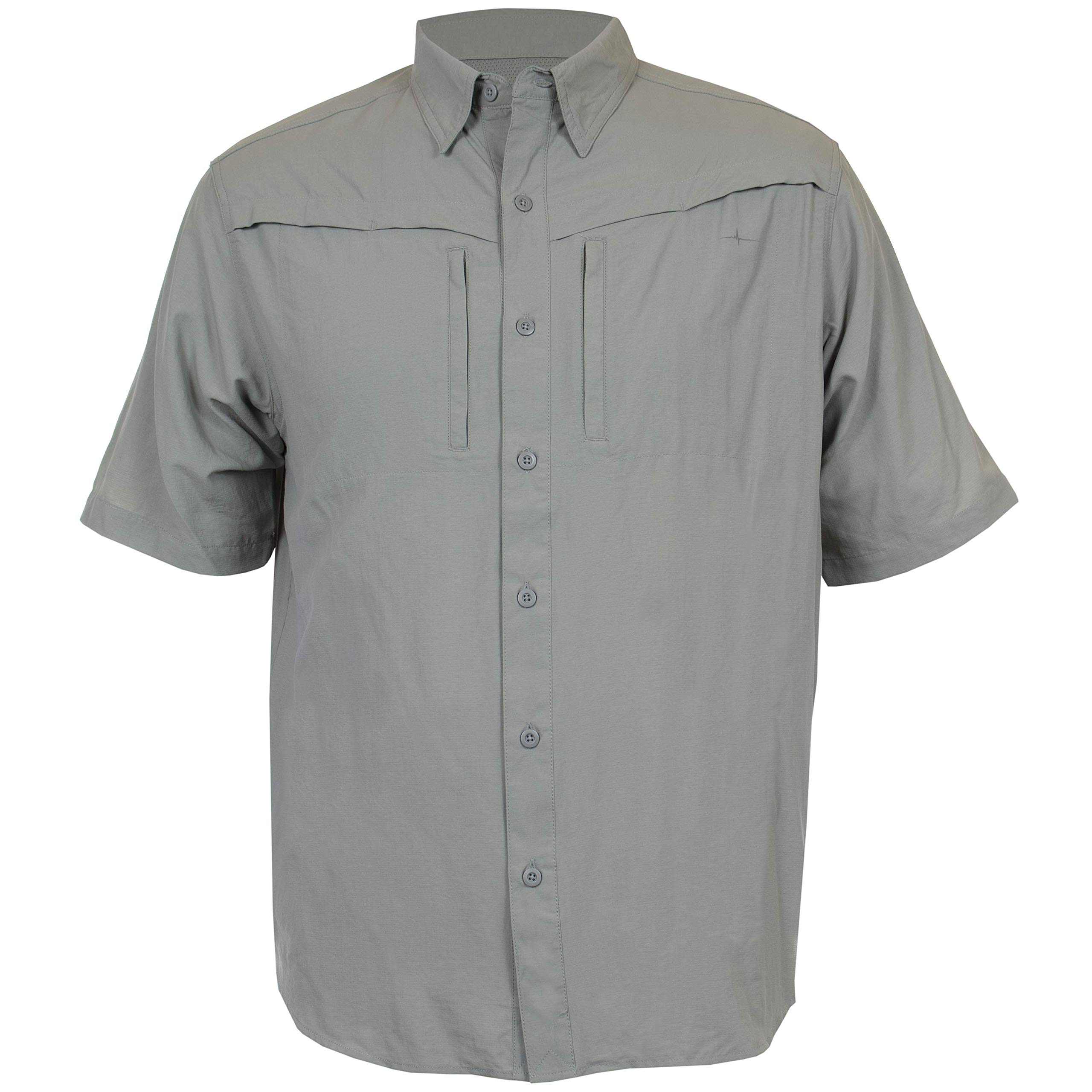 HABIT Men's Quick-Dry Short Sleeve Travel Shirt - Lightweight Wrinkle-Resistant Button Down for Outdoor Adventures & Business Trips