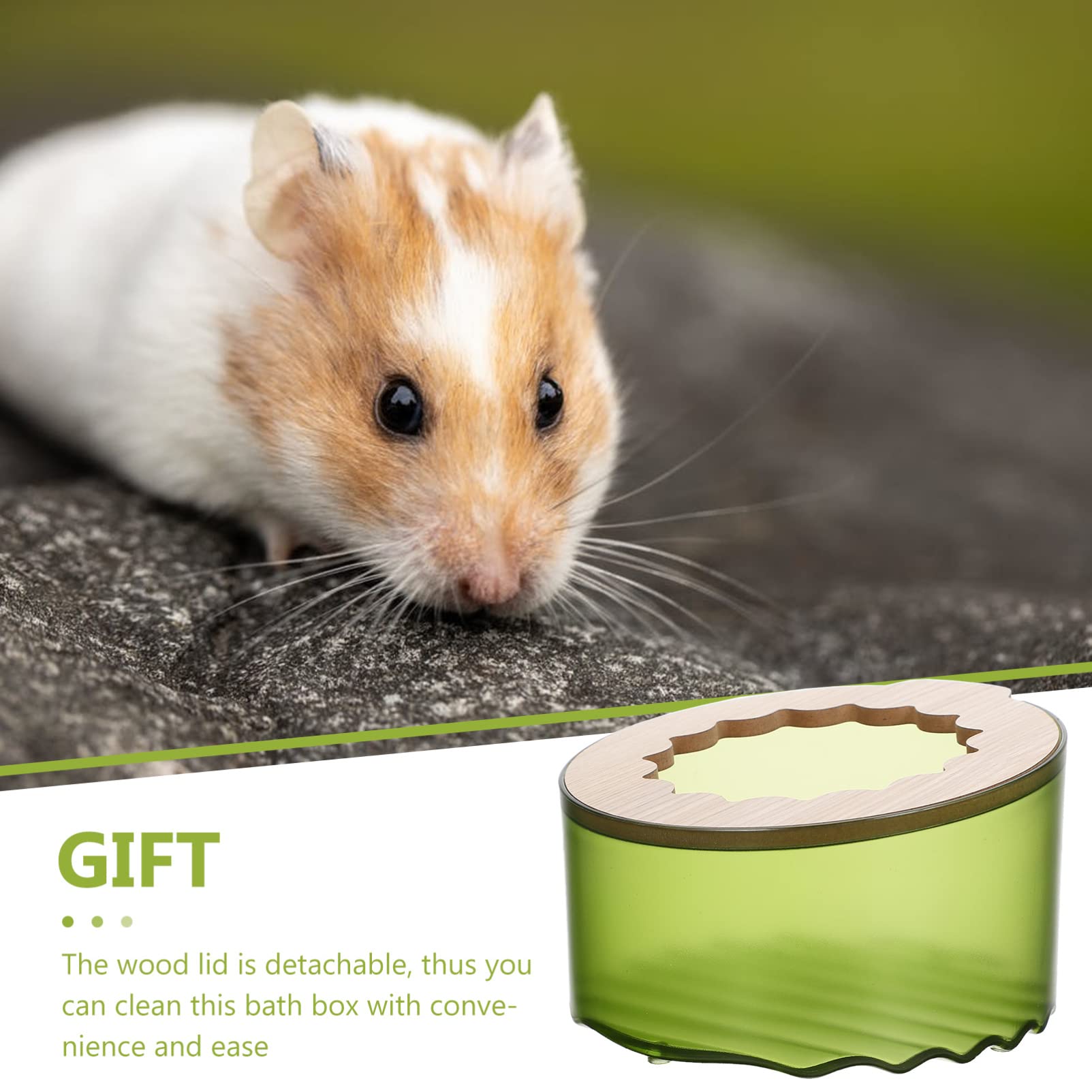 Rabbit Hamster Sand Bath Container - Small Pet Toilet & Sauna House for Gerbils, Rats, and Hamsters | Green Digging Toy for Small Animals | Perfect for Cage Cleaning, Grooming, and Playtime