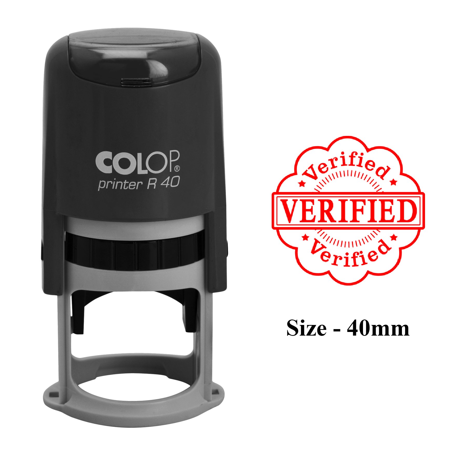 Colop Self-Inking Stamp - Verified Print Plastic Office Stamp for Business, Legal & Commercial Documents | Perfect for Notary, Banking, Shipping & Paperwork