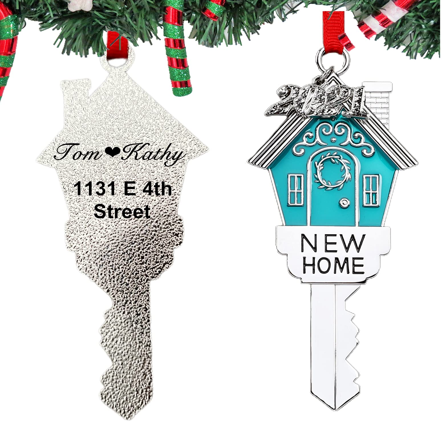 Personalized New Home Key Ornament - Custom Housewarming Gift for Homeowners 2023 | Christmas Tree Decoration & New Home Celebration Keepsake | Perfect for Housewarming Parties, Holiday Decor & First Home Gifts